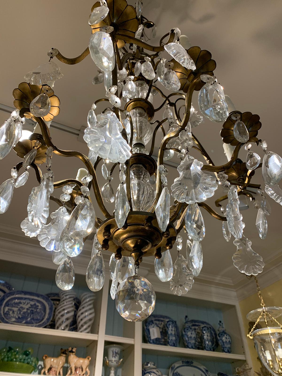 20th Century Louis XV Style Gilt Bronze and Crystal Chandelier For Sale 11