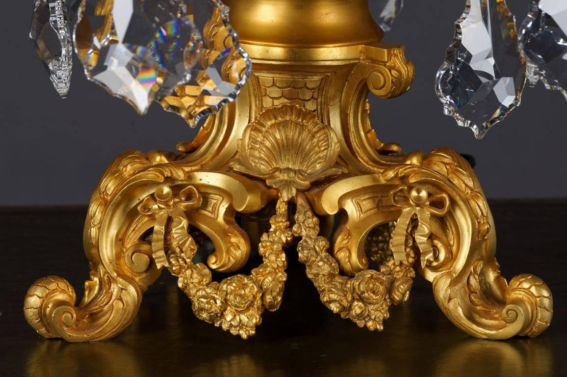 Laiton Lampe de table Girandole de style Louis XV du XXe siècle en vente