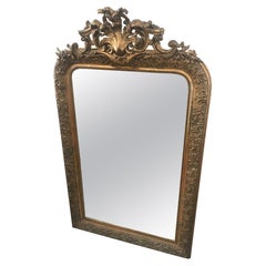 20th Century Louis XV Style Golden Wood and Stucco Mirror, 1900s