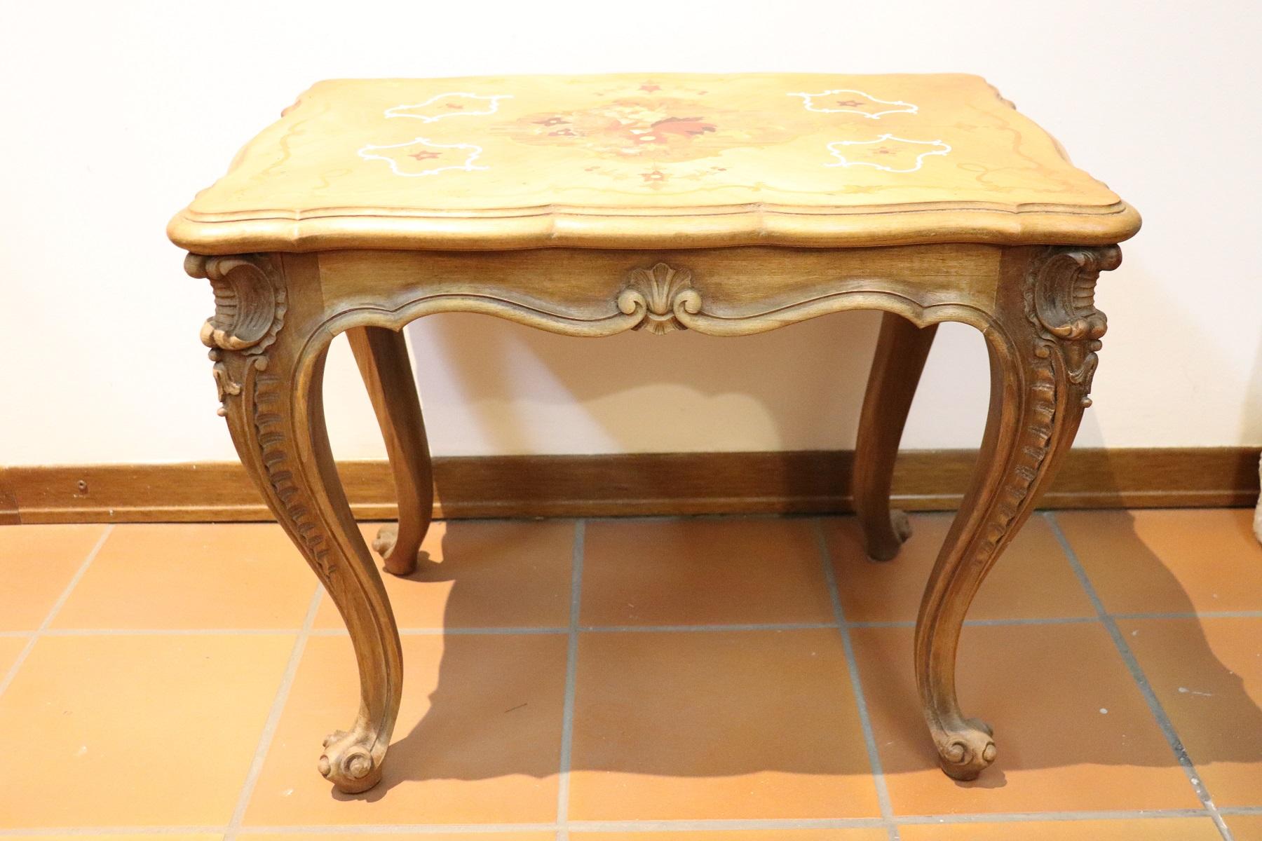 20th Century Louis XV Style Inlaid Wood Side Table or Sofa Table 2