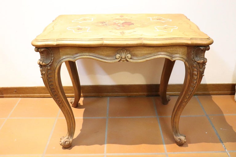 20th Century Louis XV Style Inlaid Wood Side Table or Sofa Table For Sale 2