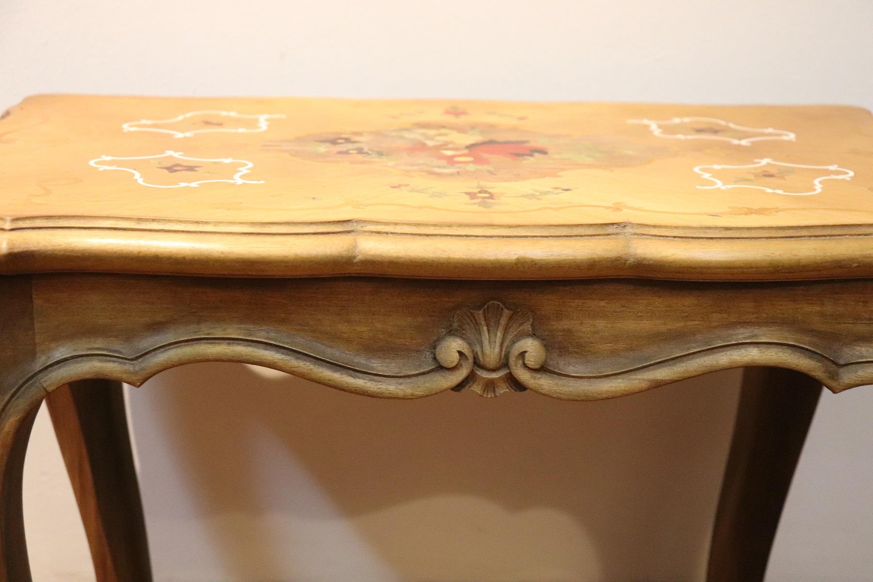 20th Century Louis XV Style Inlaid Wood Side Table or Sofa Table 3