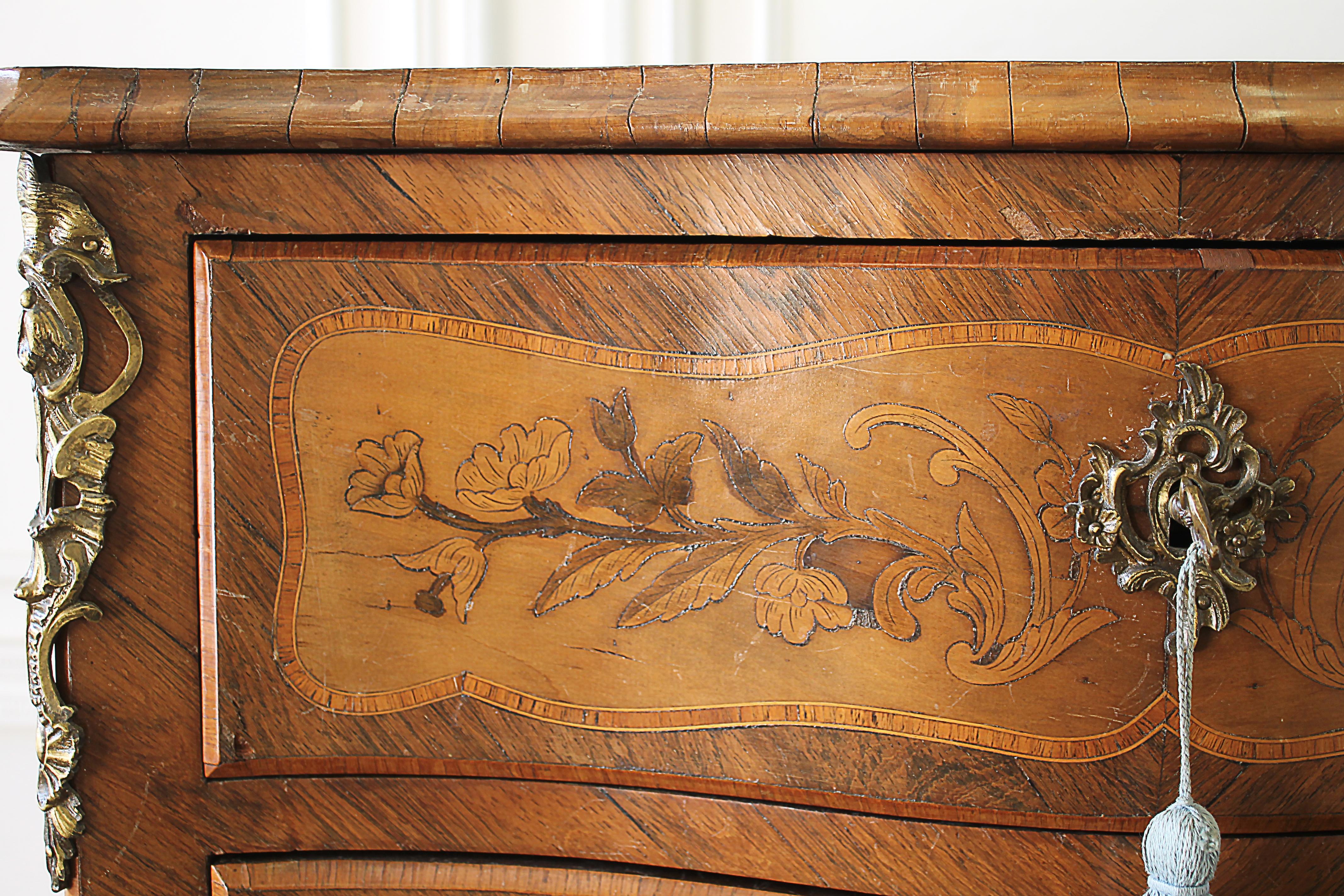 20th Century Louis XV Style Inlay Commode with Bronze Mounts (Holz)