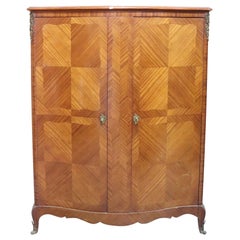 20th Century Louis XV Style Italian Bombe Rosewood Wardrobe Armoire