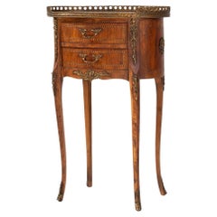 20th century Louis XV style marquetry night table, France ca. 1950