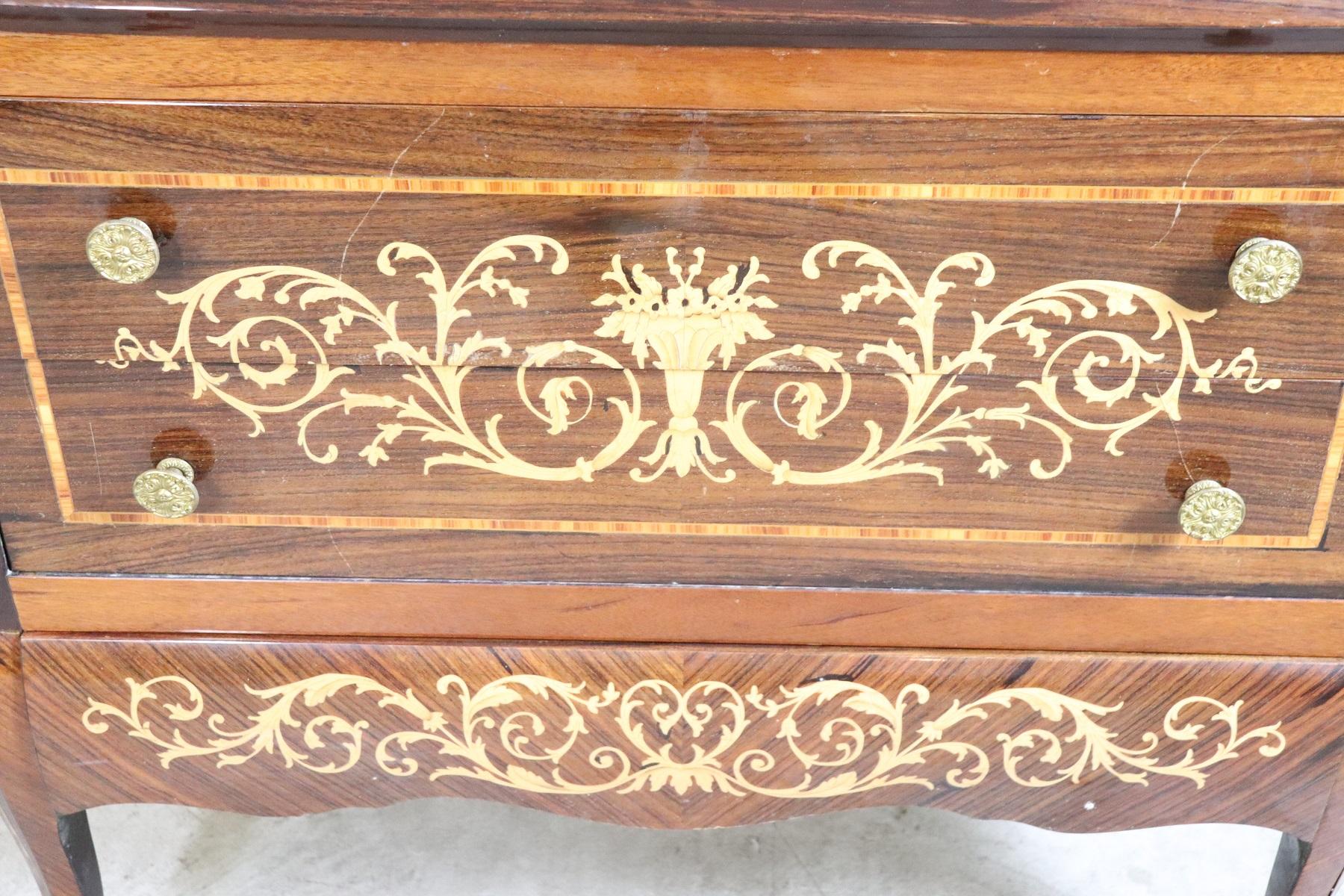 20th Century Louis XV Style Rosewood Inlay Chest of Drawers with Secretaire 1