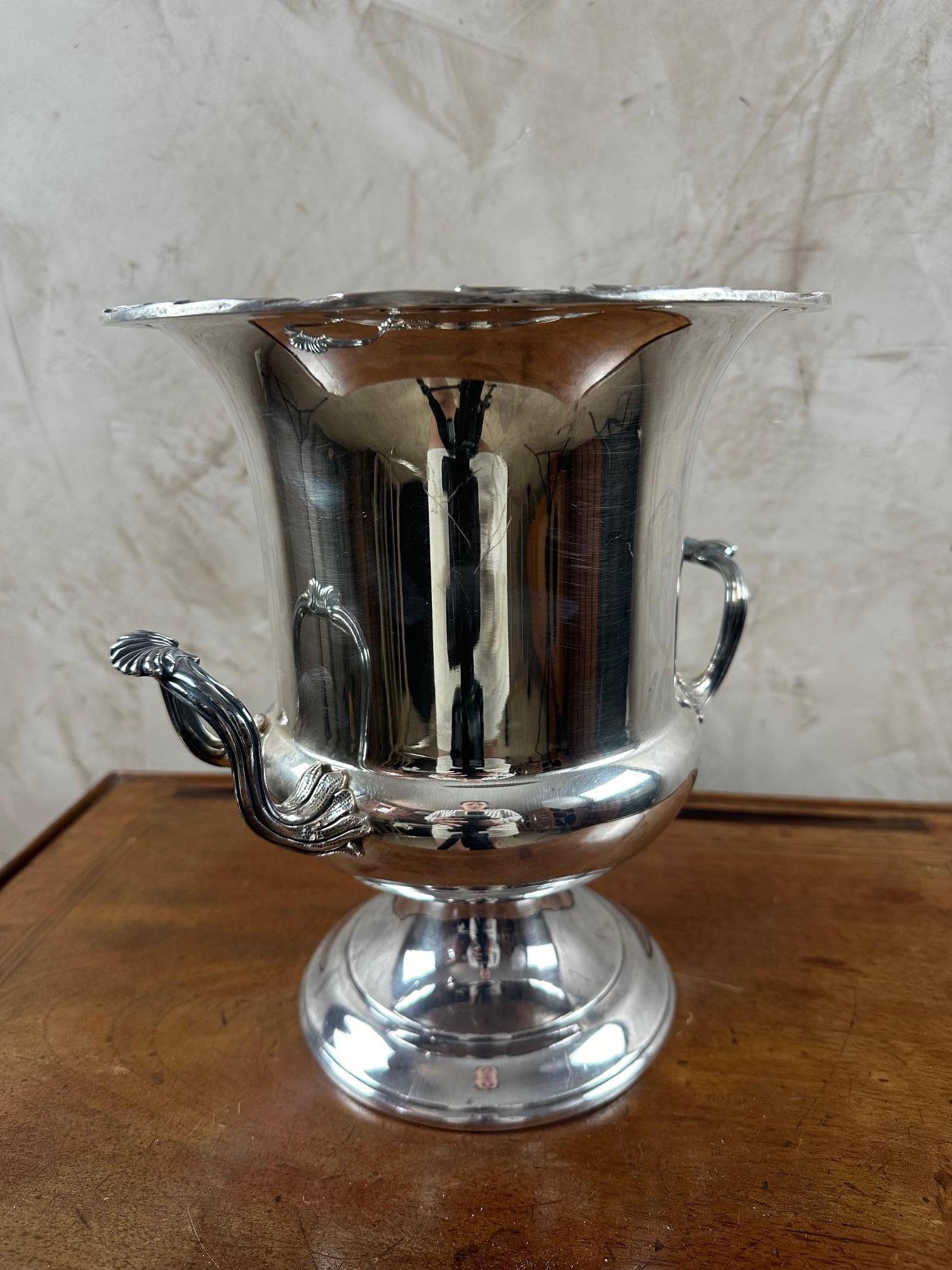 Francese Raffreddatore per champagne in argento stile Luigi XV del XX secolo, anni '50 in vendita