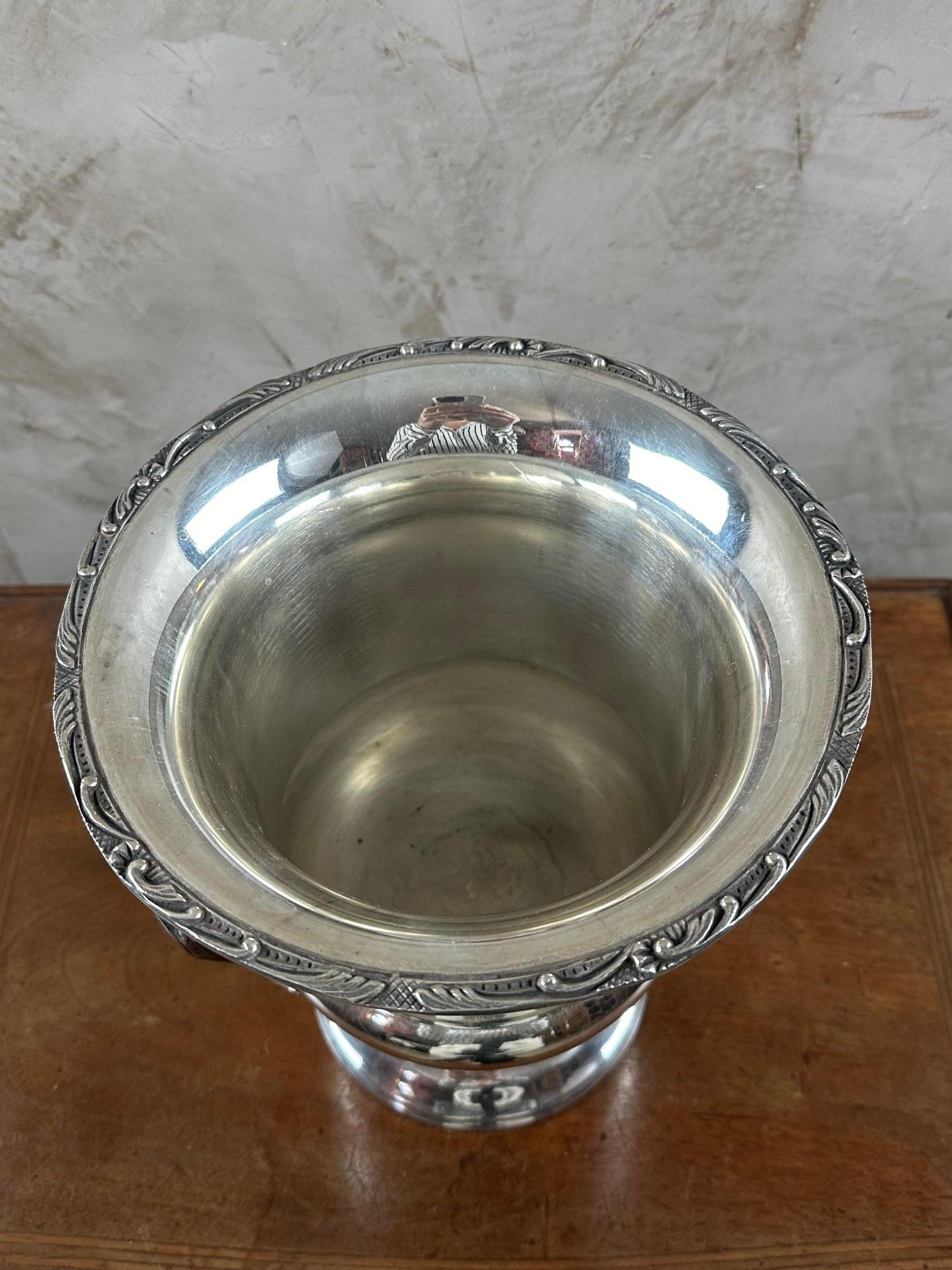 Raffreddatore per champagne in argento stile Luigi XV del XX secolo, anni '50 in vendita 1
