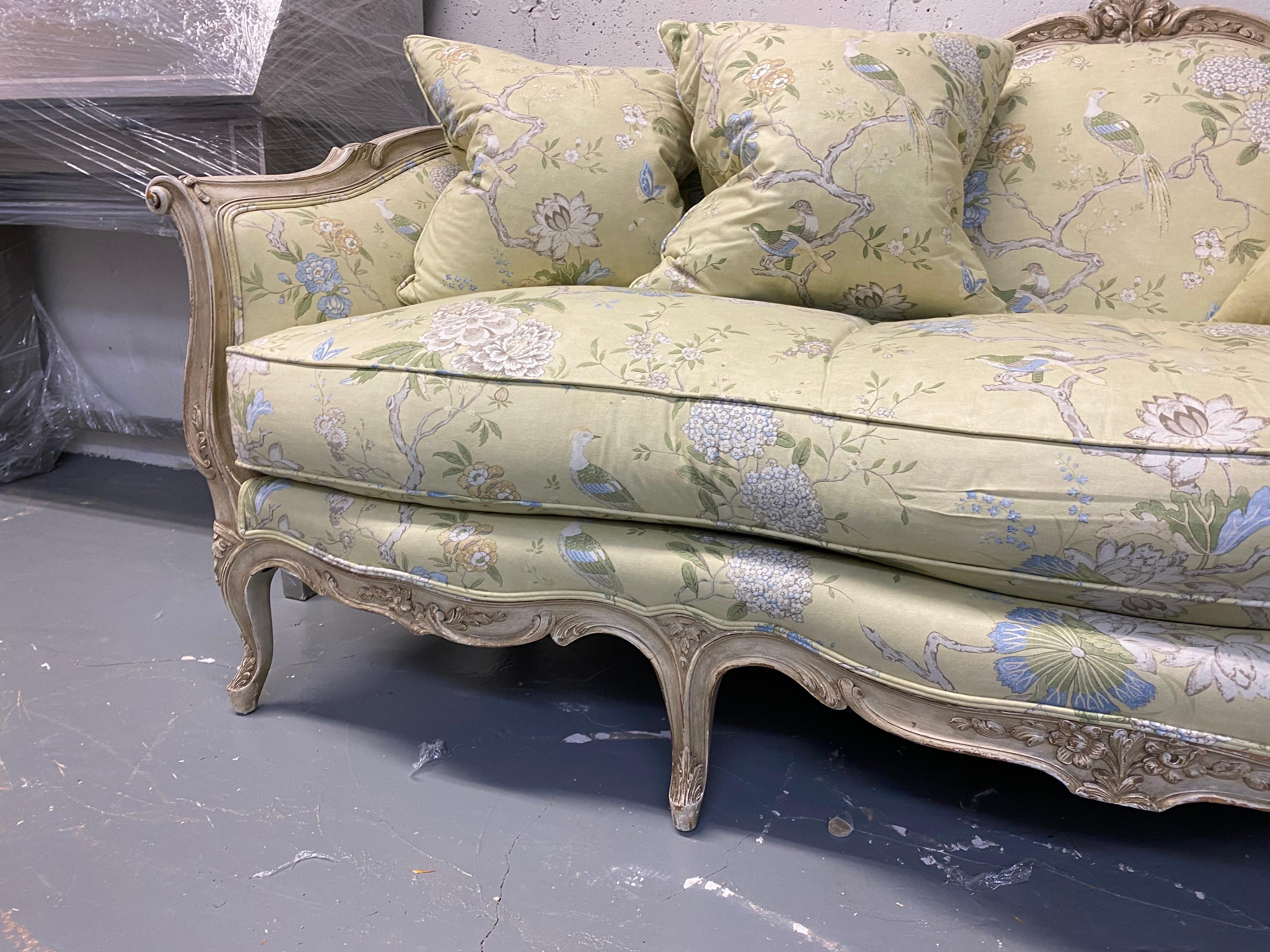 American 20th Century Louis XV Style Upholstered Sofa For Sale