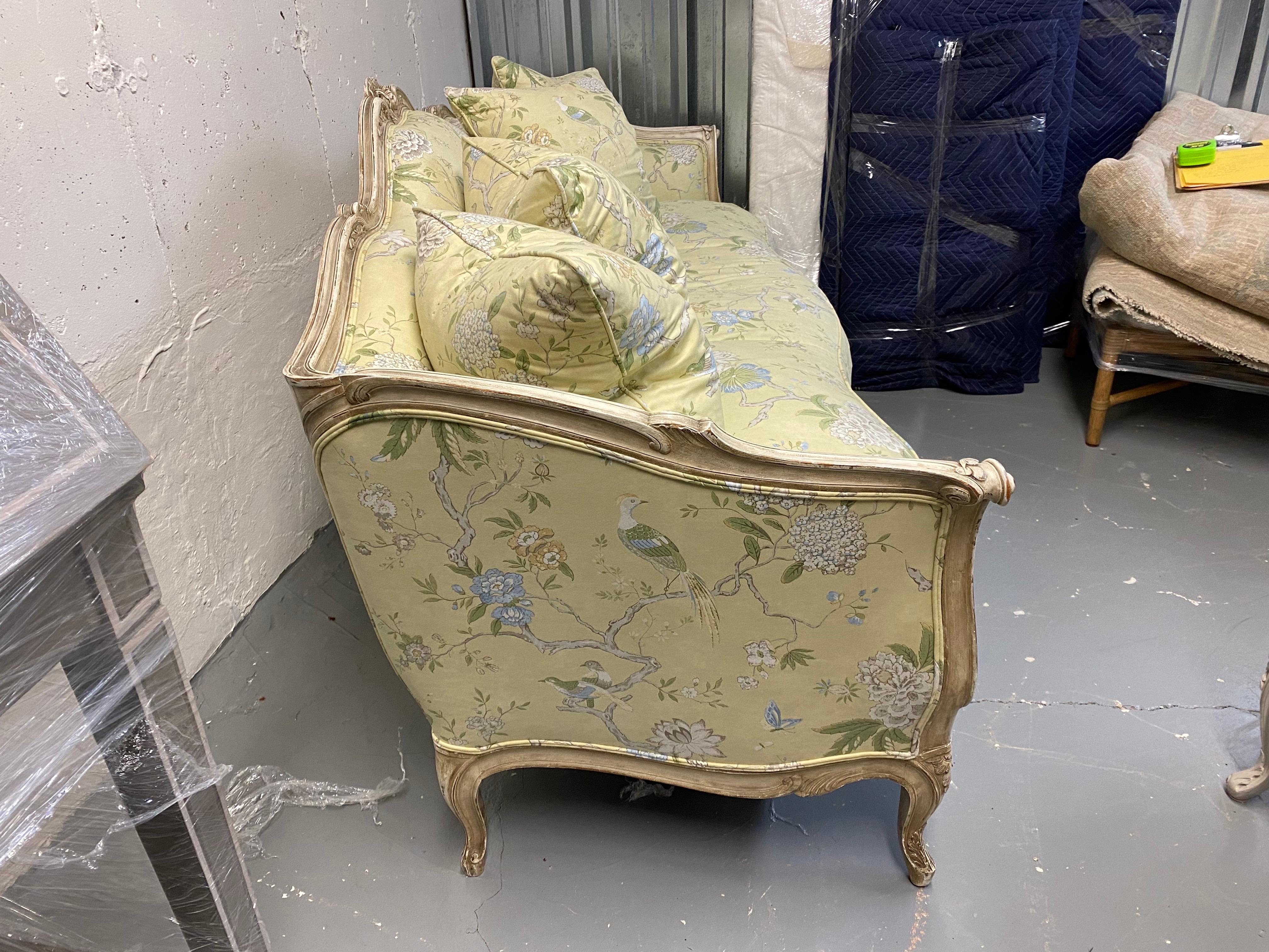 20th Century Louis XV Style Upholstered Sofa In Good Condition For Sale In Southampton, NY