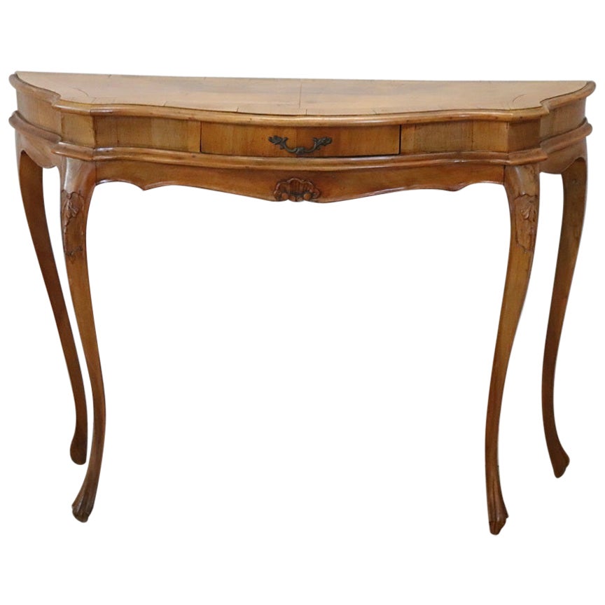 20th Century Louis XV Style Walnut Console Table