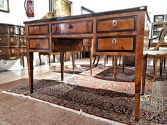 20th Century Louis XVI Cherry Tree Ebony Wood Bureau Desk RESTORED
