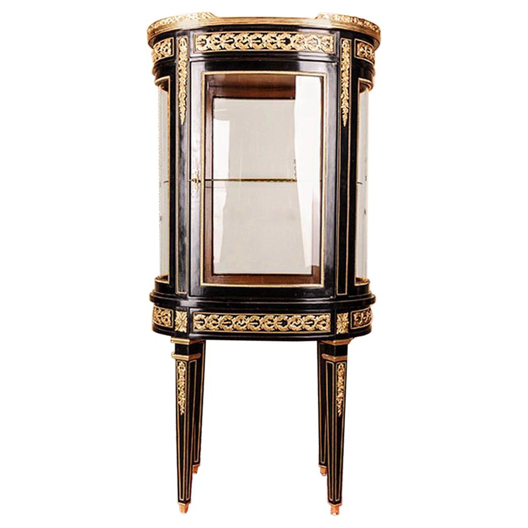 20th Century Louis XVI Classicist Style French Salon Vitrine For Sale