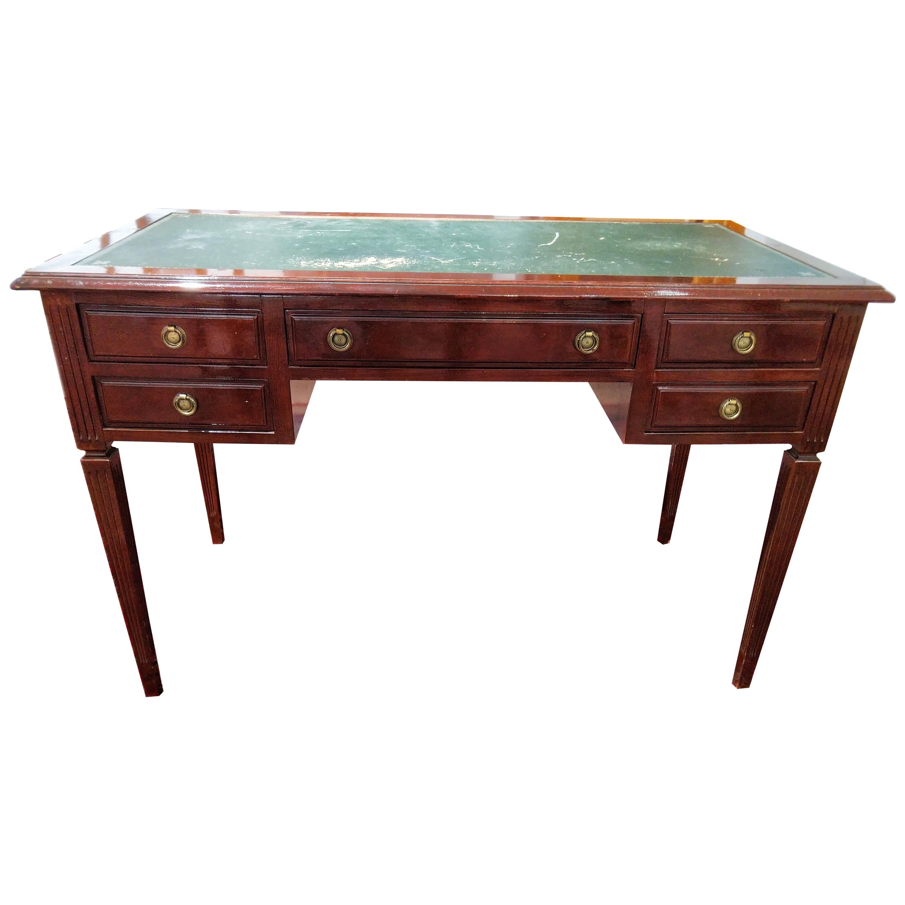 20th Century Louis XVI Oak Small Bureau Plat Writing Desk For Sale