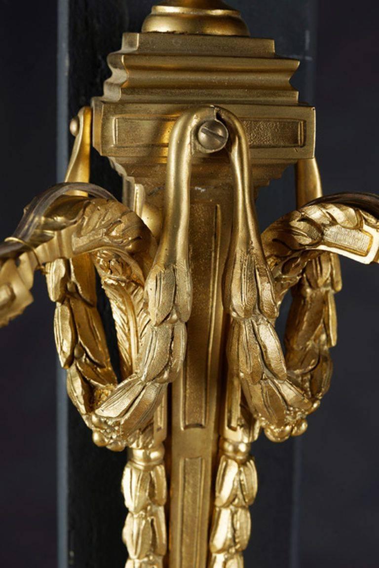 Aplique/Lámpara de Pared Estilo Luis XVI Siglo XX Bronce en venta