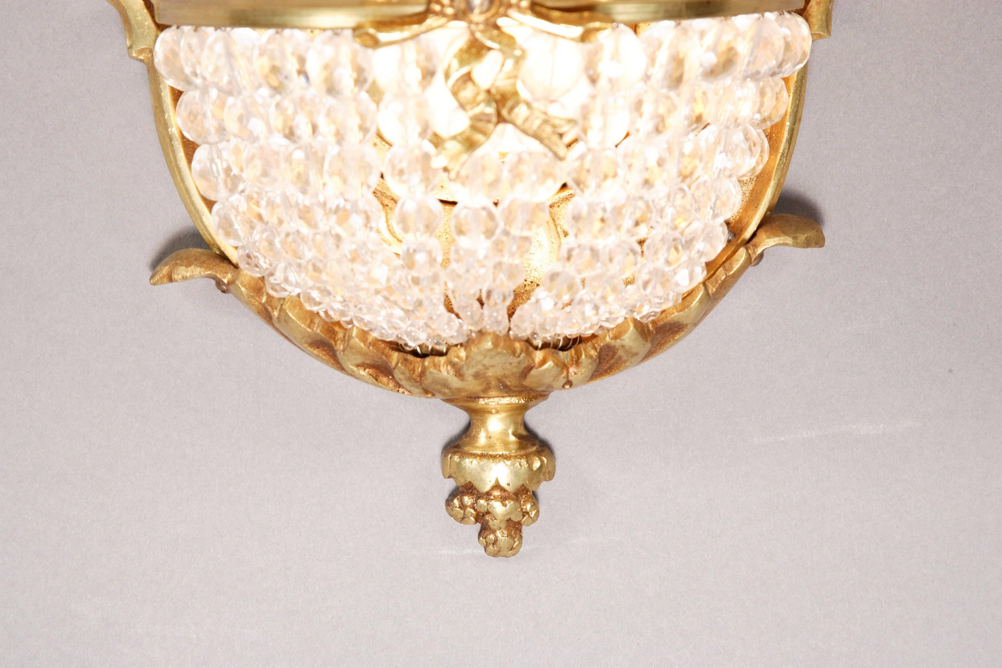 20th Century Louis XVI Style Basket Applique Wall Lamp In Good Condition For Sale In Berlin, DE
