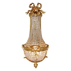 20th Century Louis XVI Style Basket Applique Wall Lamp