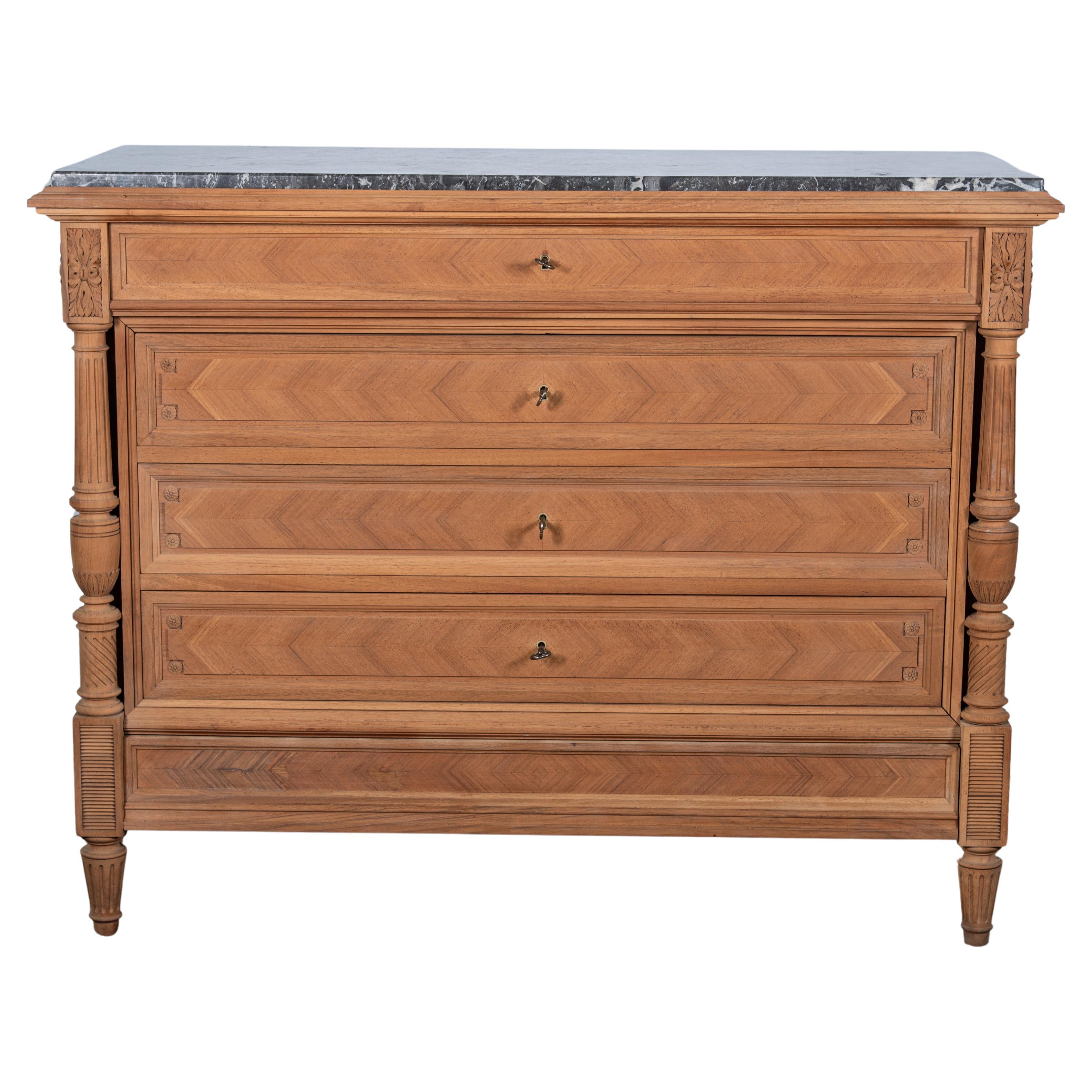 20th Century Louis XVI Style Bleached Commode or Dresser For Sale