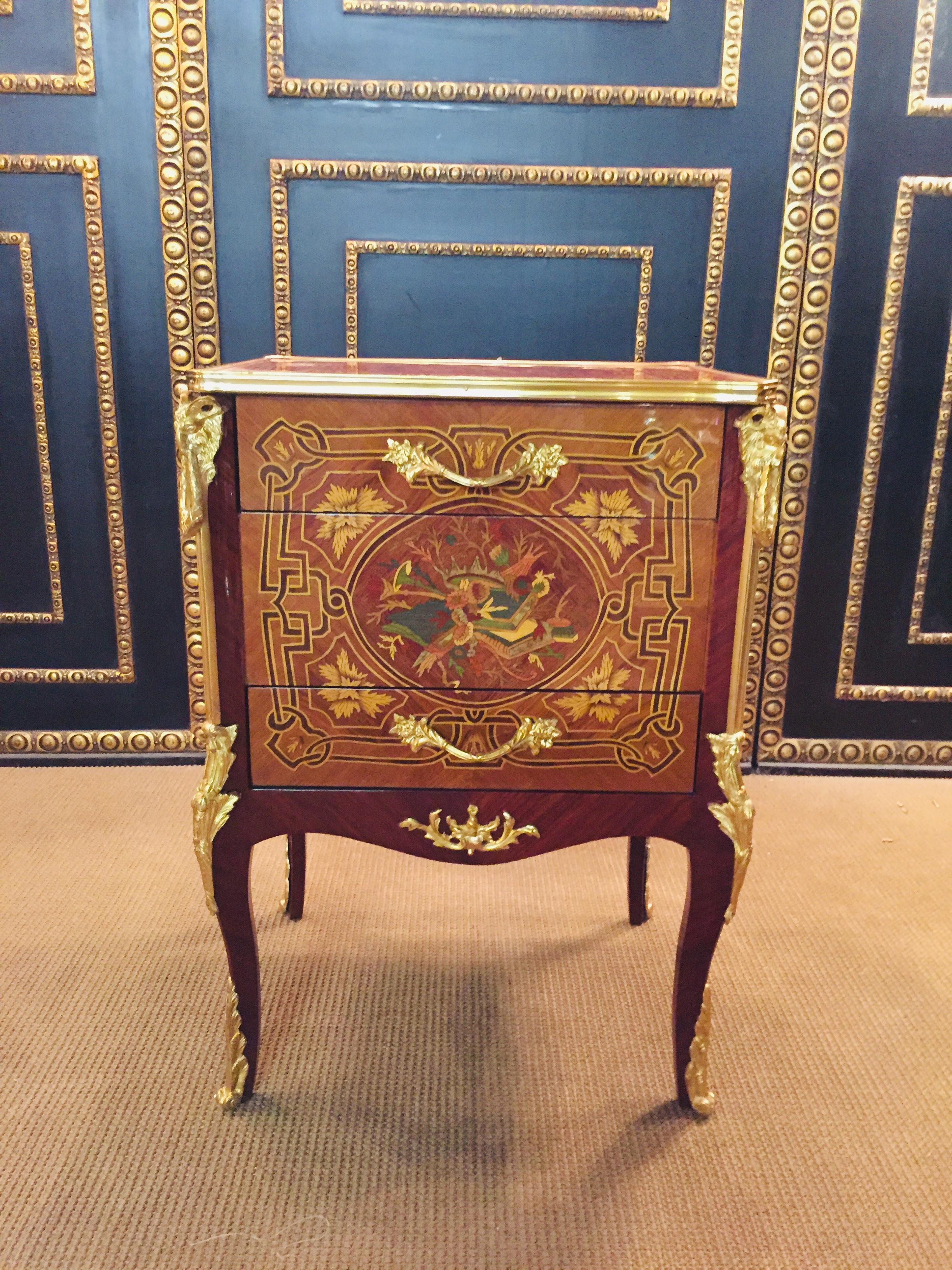 French 20th Century Antique Louis XVI Style Commode or Chest of Drawers Mahogany Veneer For Sale