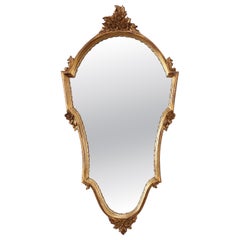 20th Century Louis XVI style giltwood mirror with ornate crest, France