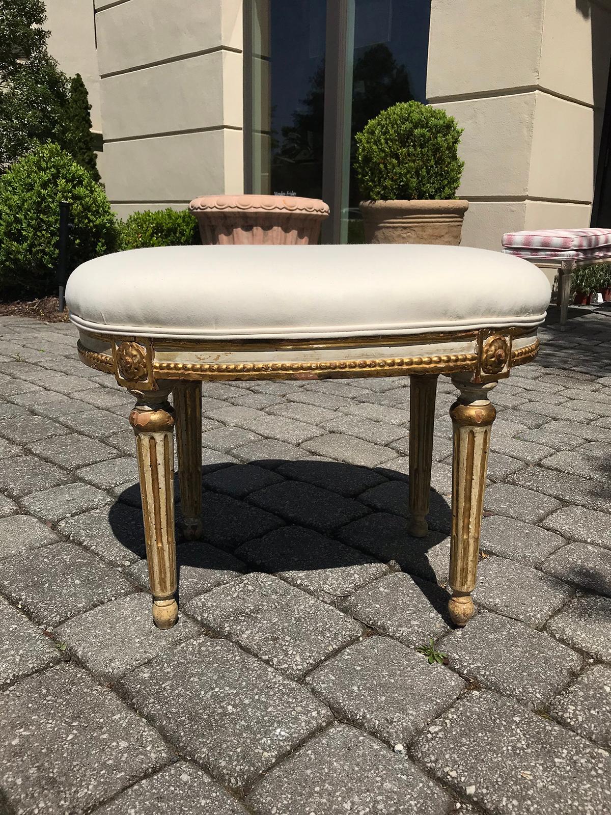 20th Century Louis XVI Style Italian Oval Stool 4