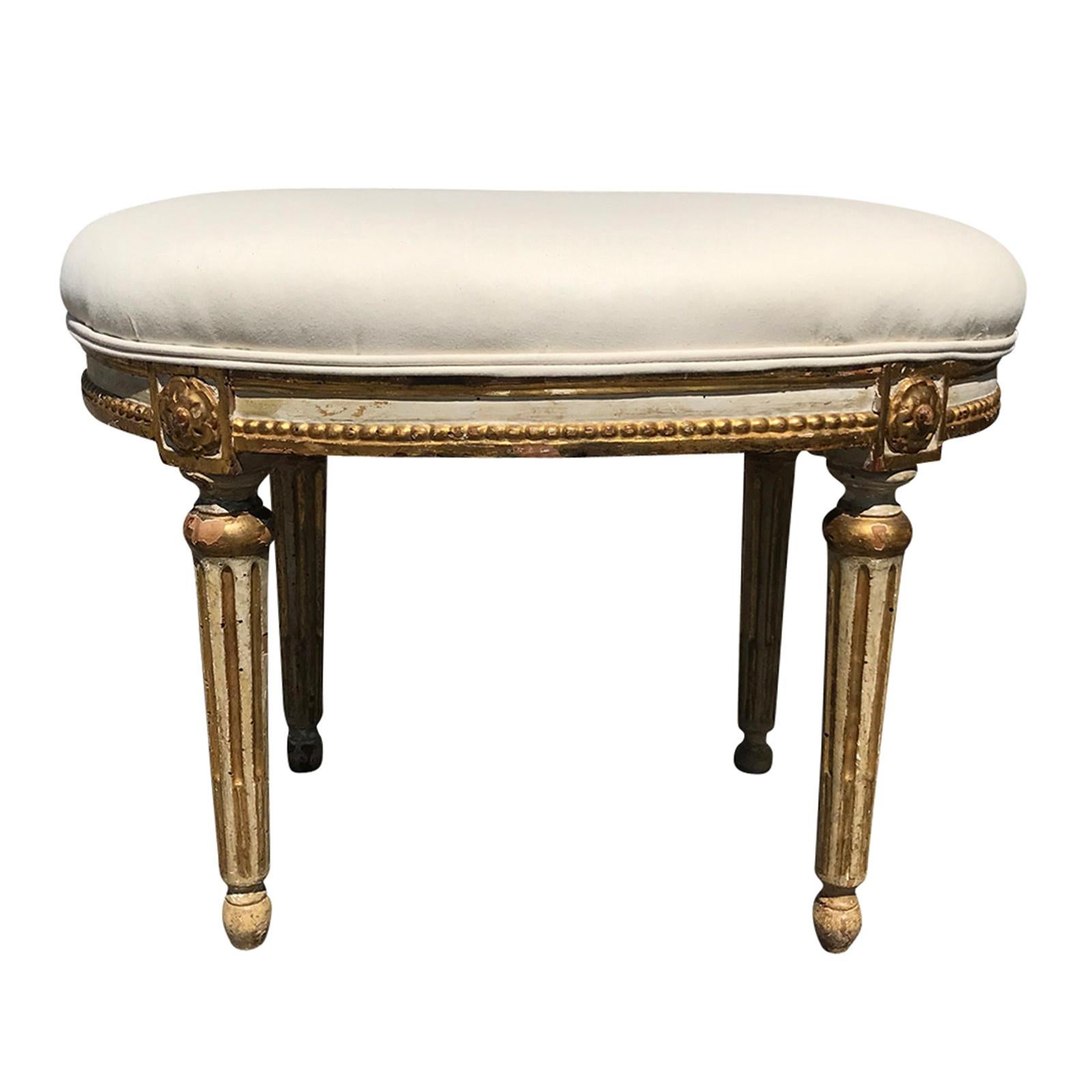 20th Century Louis XVI Style Italian Oval Stool