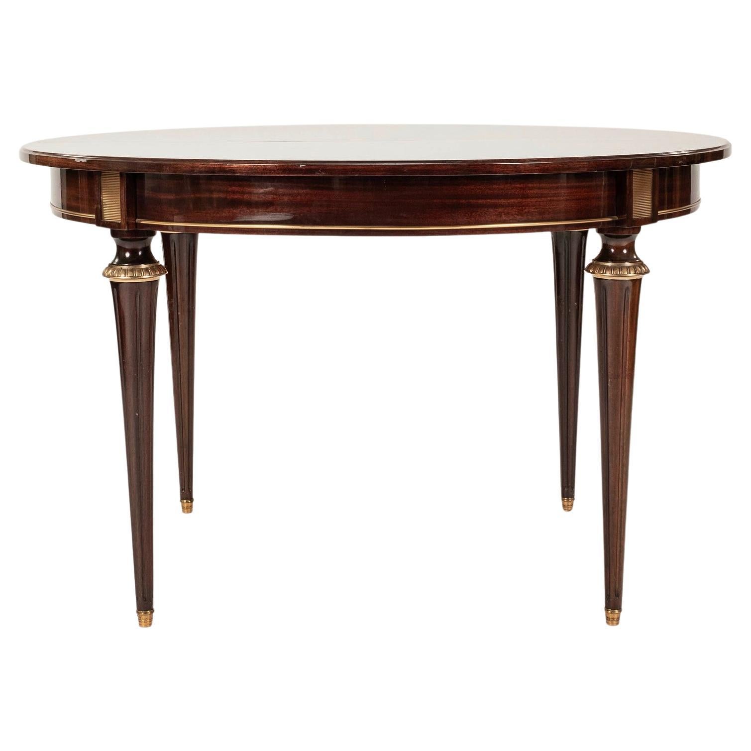 Table de salle à manger laquée de style Louis XVI du 20e siècle, ~48" de diamètre en vente