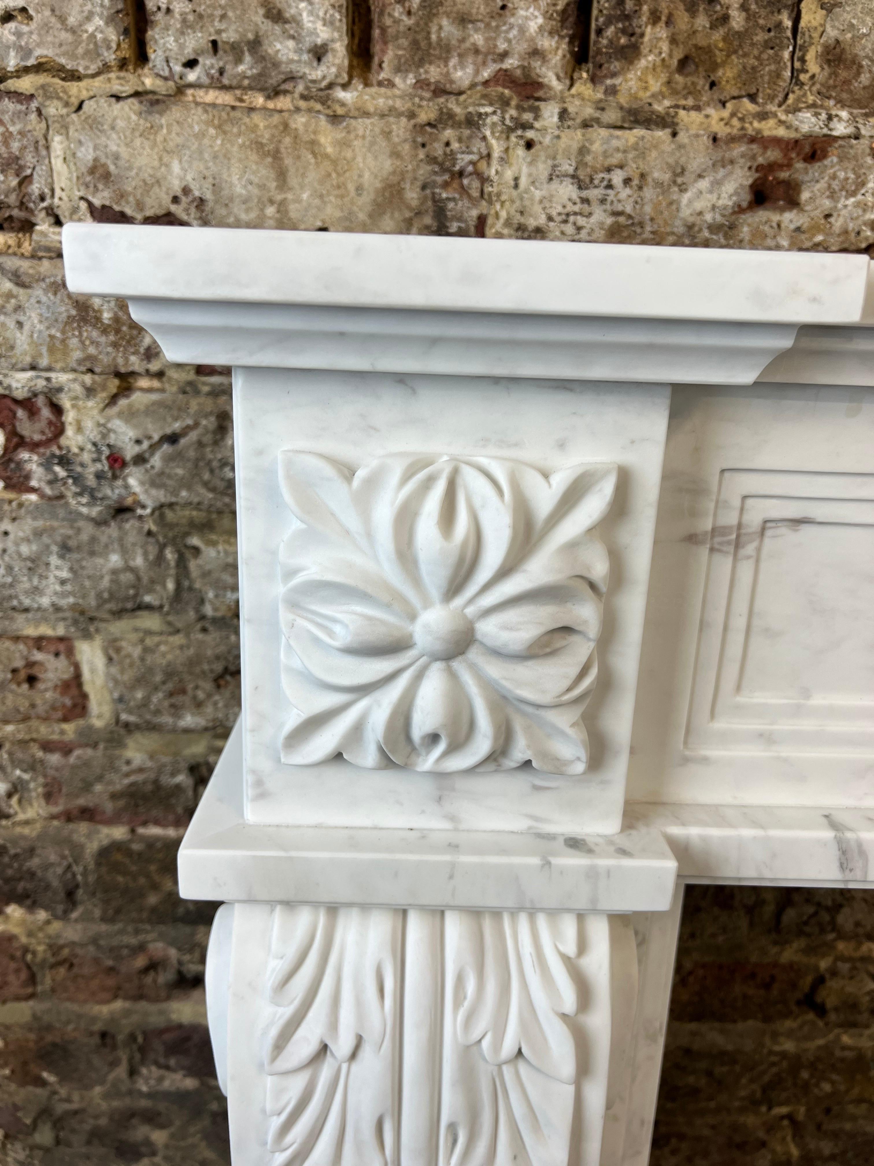 20th Century Louis XVI Style Marble Fireplace Mantlepiece 8