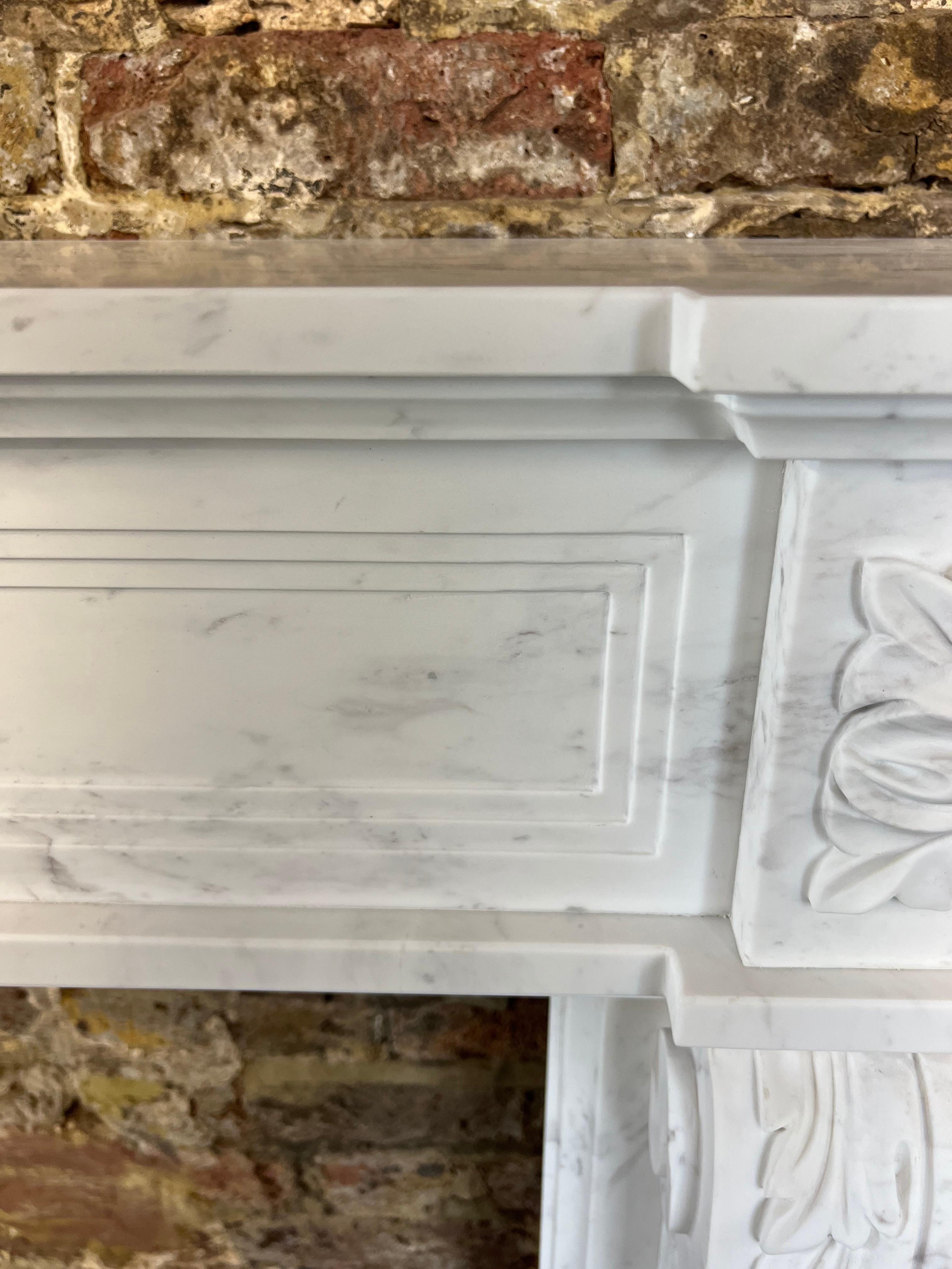 20th Century Louis XVI Style Marble Fireplace Mantlepiece 12