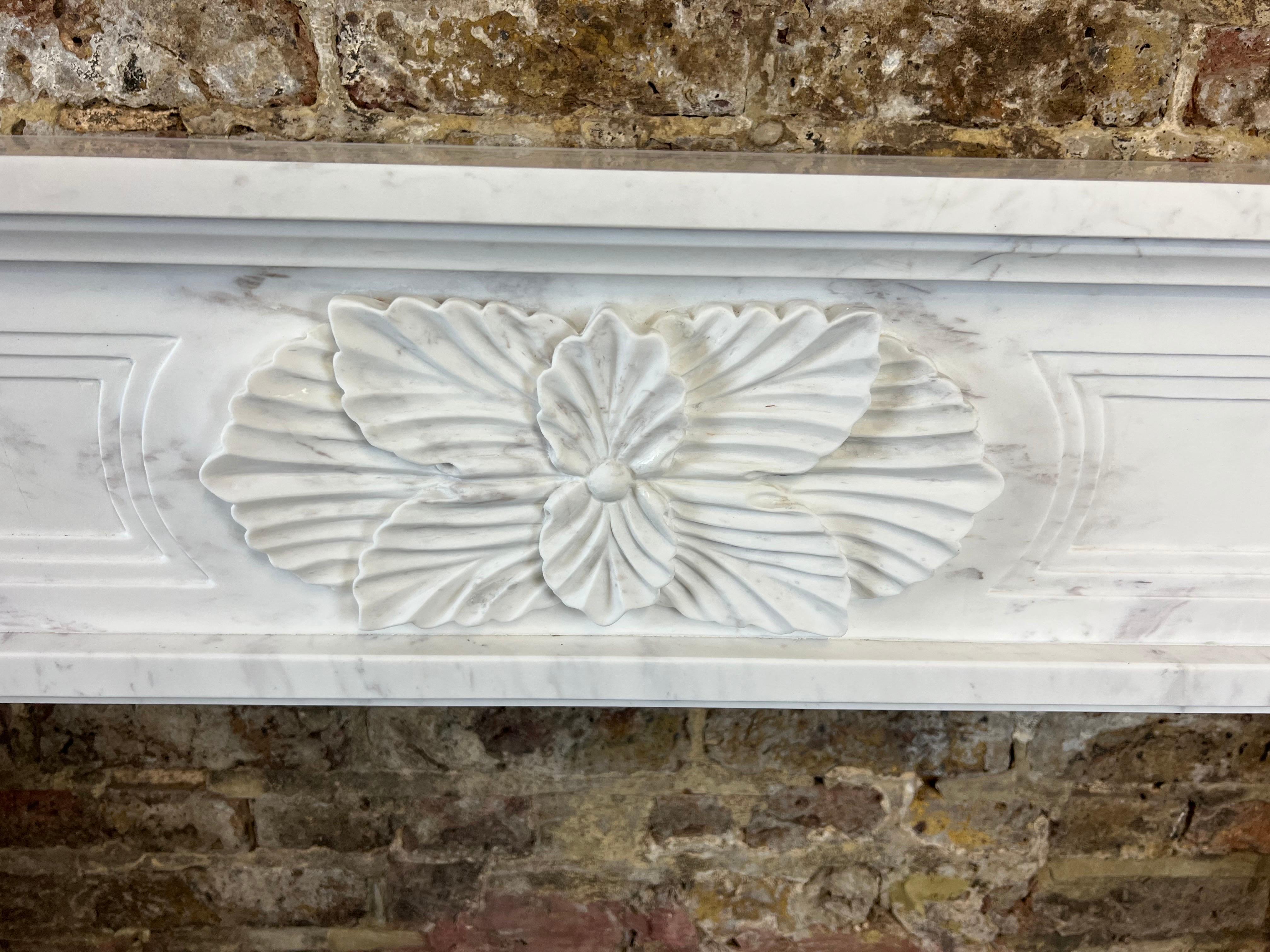 20th Century Louis XVI Style Marble Fireplace Mantlepiece In Excellent Condition In London, GB