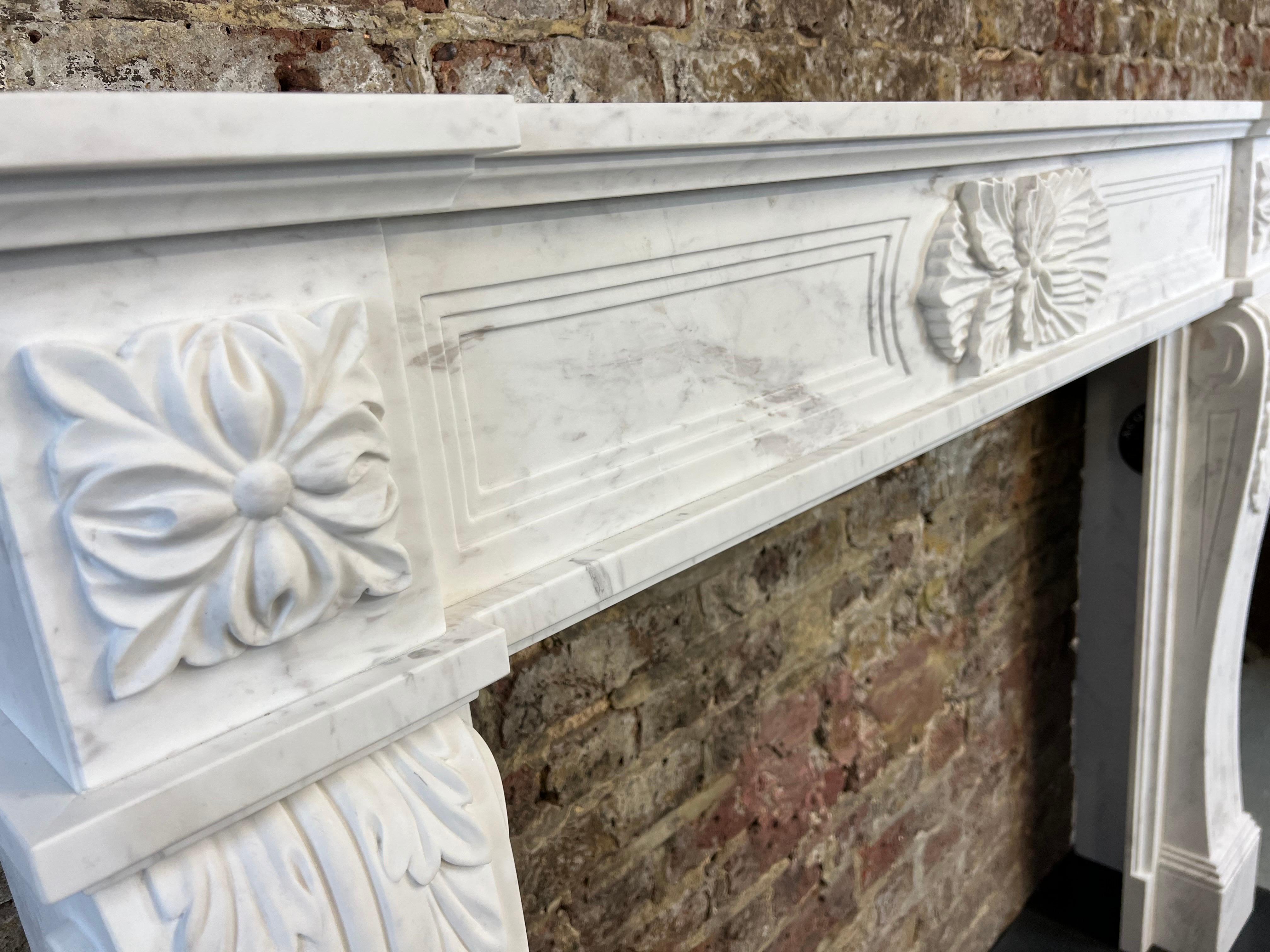 20th Century Louis XVI Style Marble Fireplace Mantlepiece 3