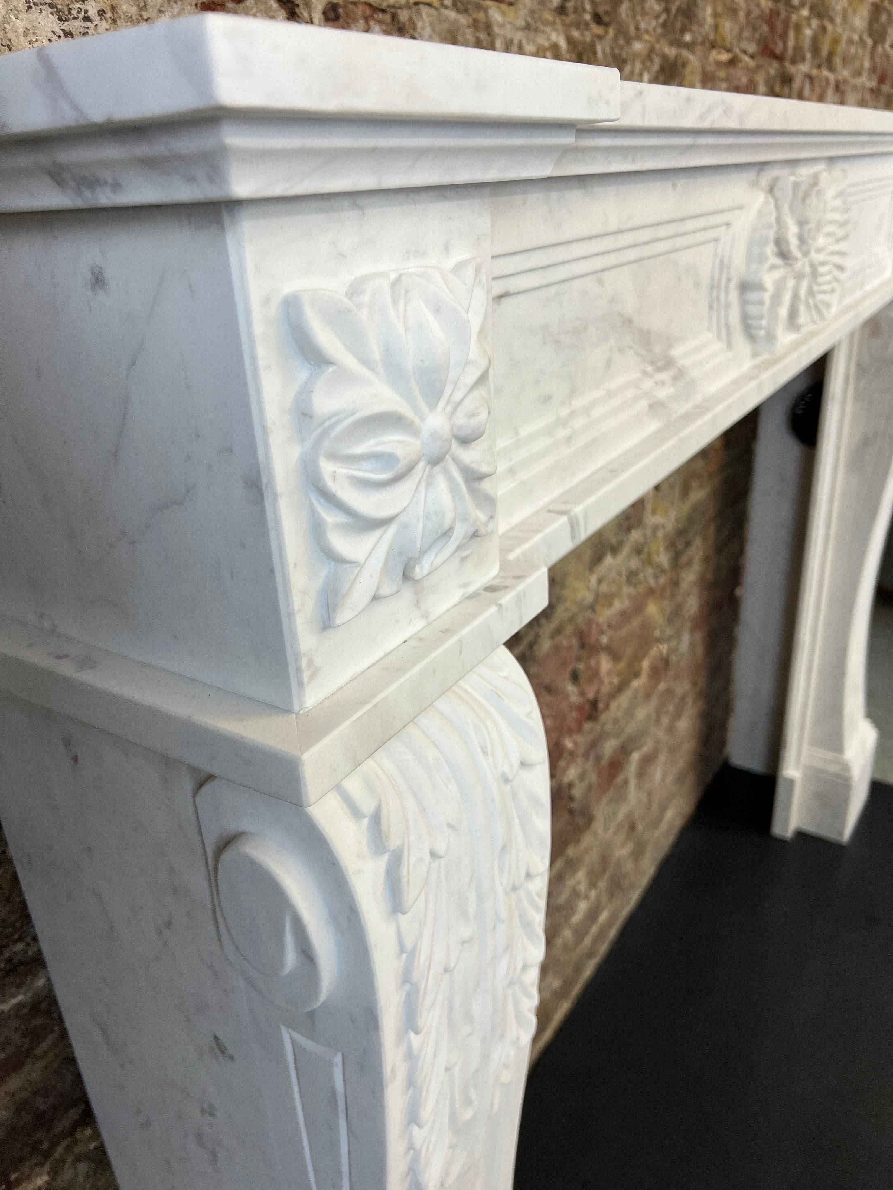 20th Century Louis XVI Style Marble Fireplace Mantlepiece 4