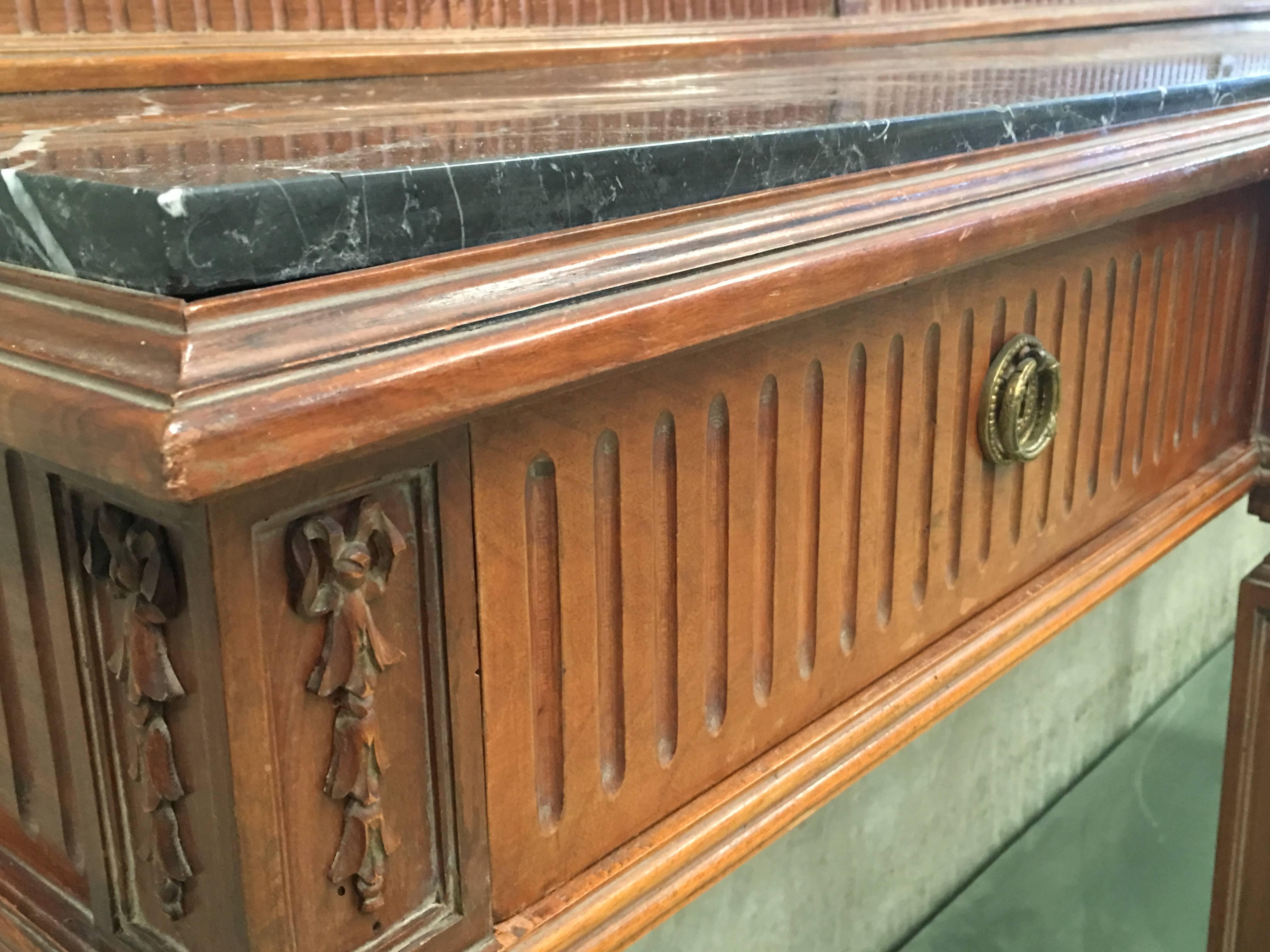 20th century Louis XVI Style Neoclassical Console Table with Three Drawers For Sale 2