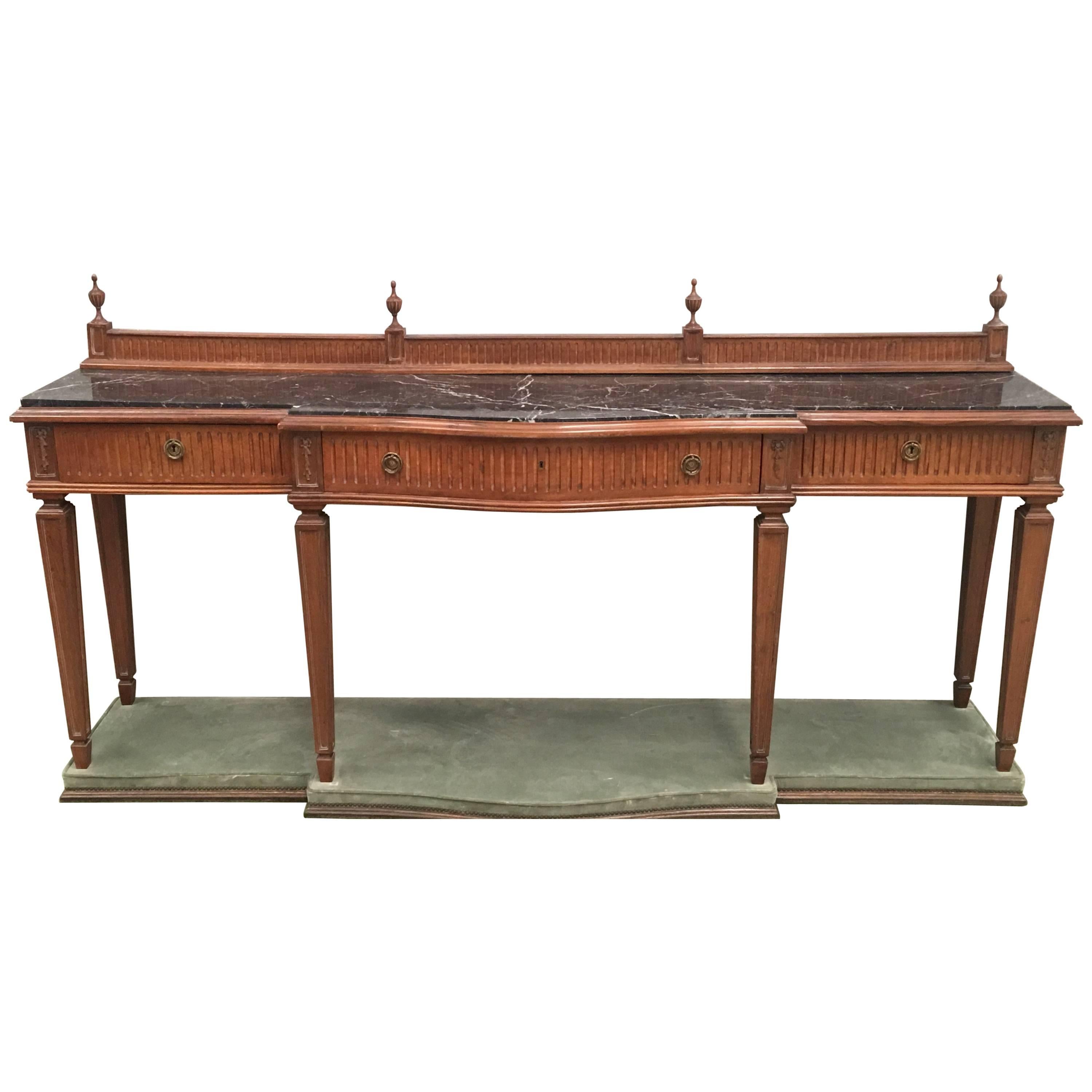 20th century Louis XVI Style Neoclassical Console Table with Three Drawers
