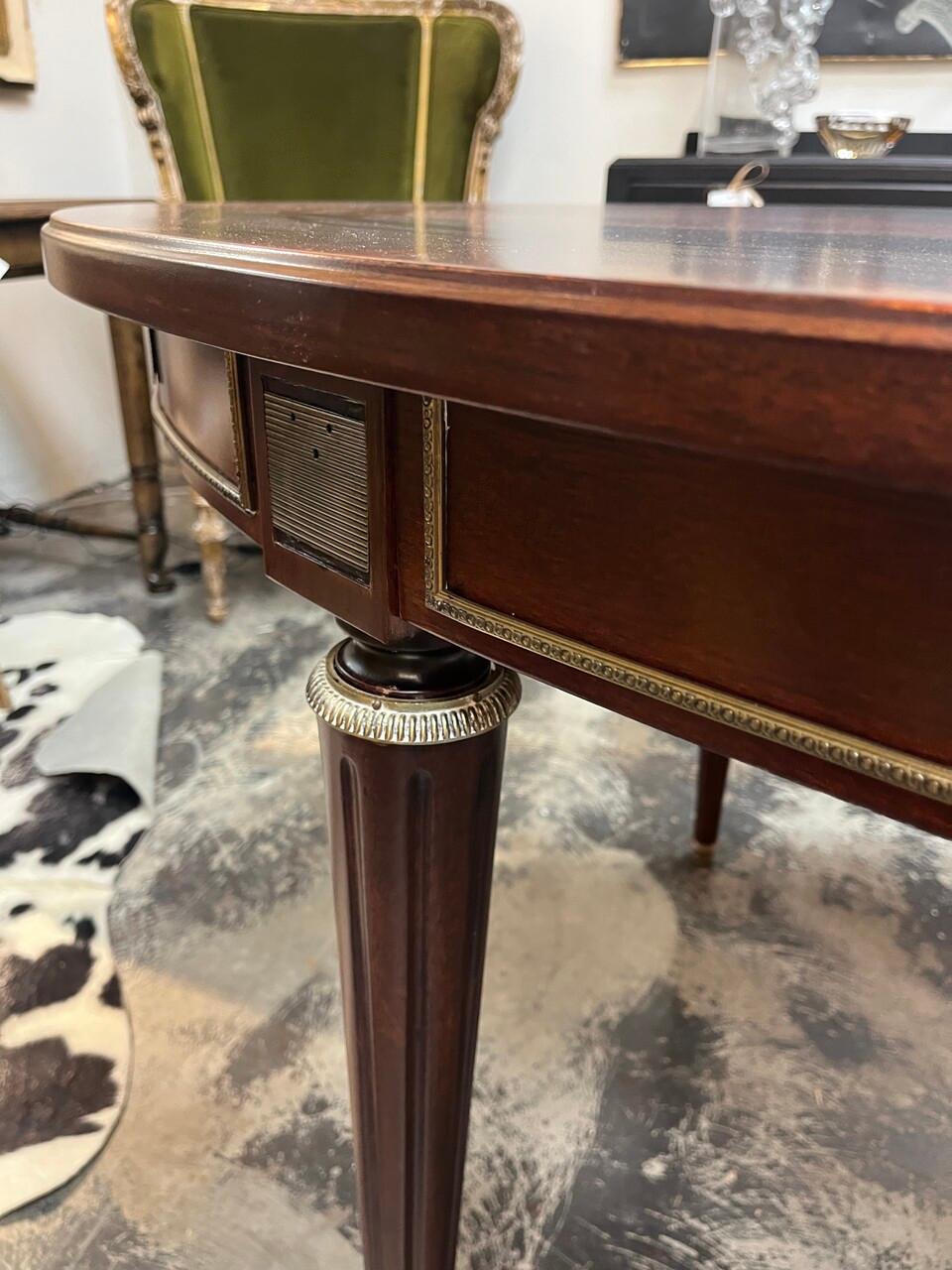 Bronze 20th Century Louis XVI Style Oval Dining Table For Sale