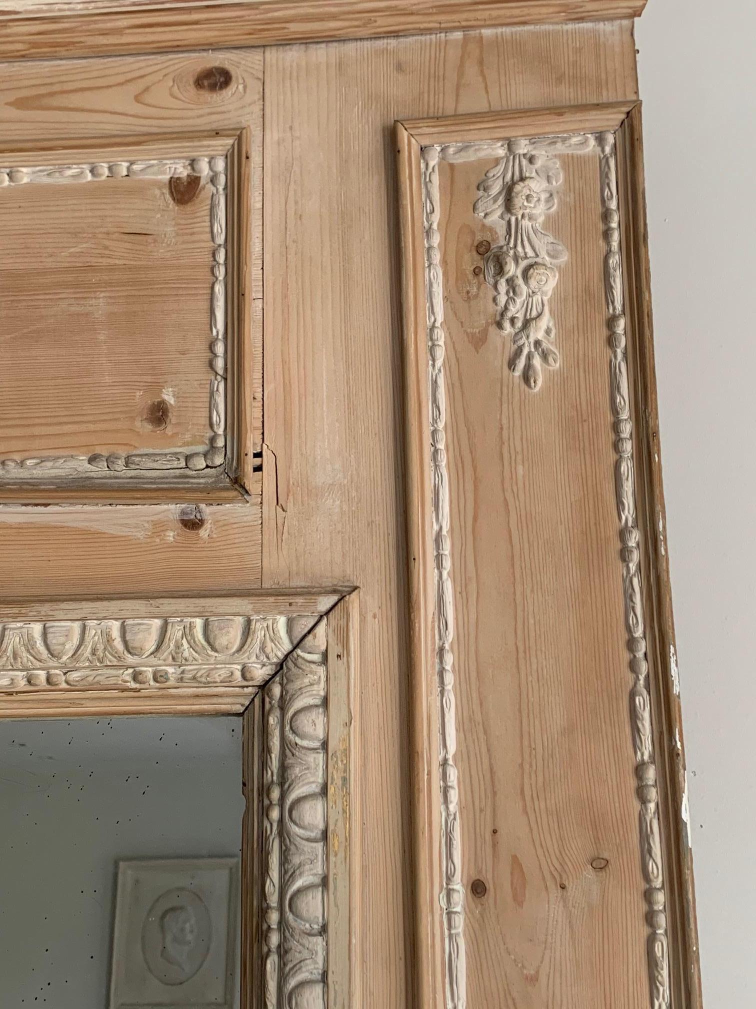 20th Century Louis XVI Style Trumeau Mirror 13