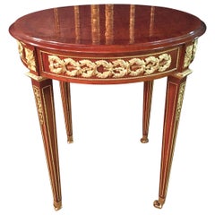 20th Century Louis XVI Style with Round Platte with Inlays French Table