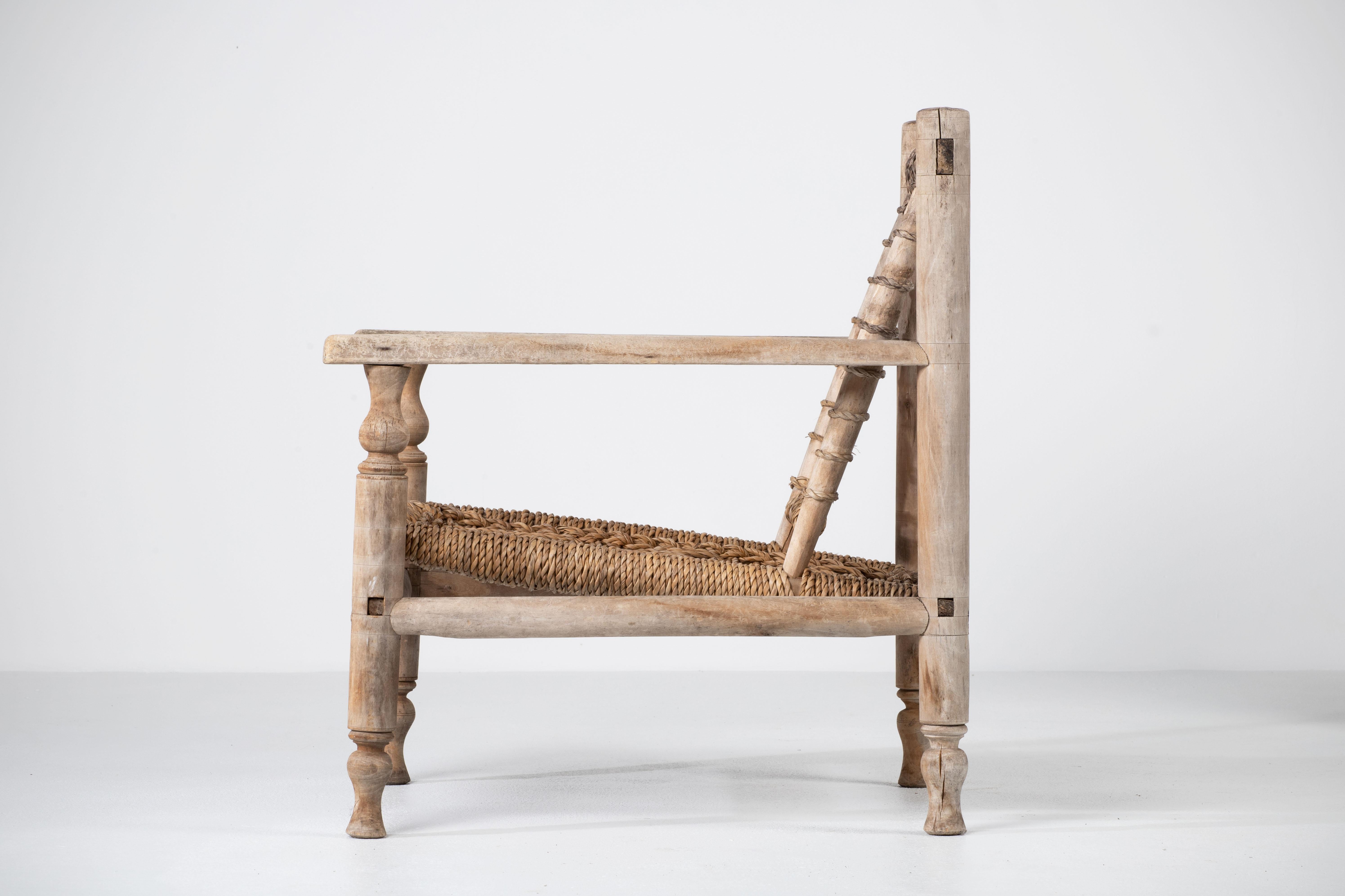 Rope 20th Century Lounge Chair, Audoux Minet Edition Vibo, 1950