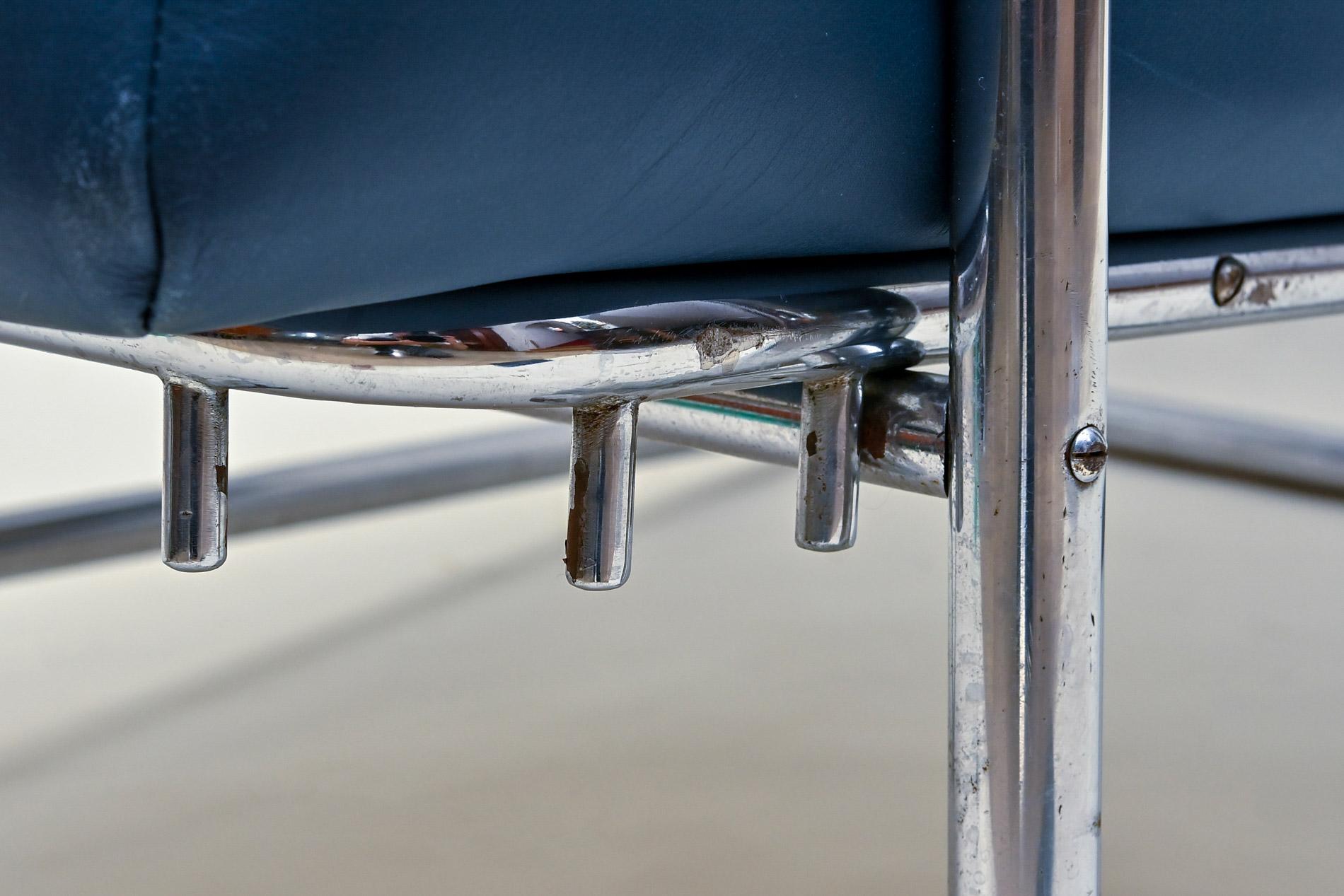 20th Century Lounge Chair with Foot Stool Steel Furniture German Desta Berlin 10