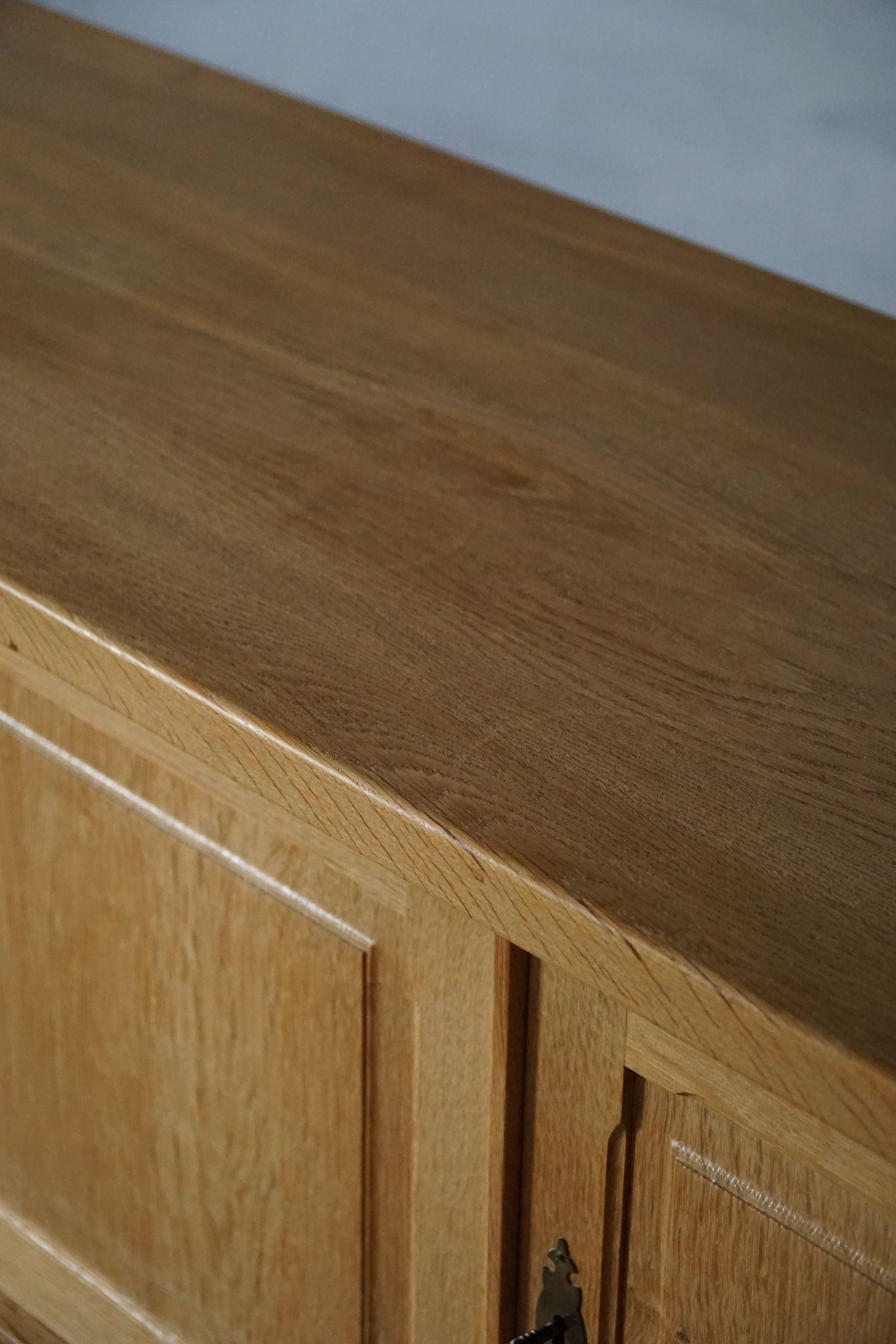 20th Century Low Sideboard in Solid Oak, by a Danish Cabinetmaker, Mid Century 2