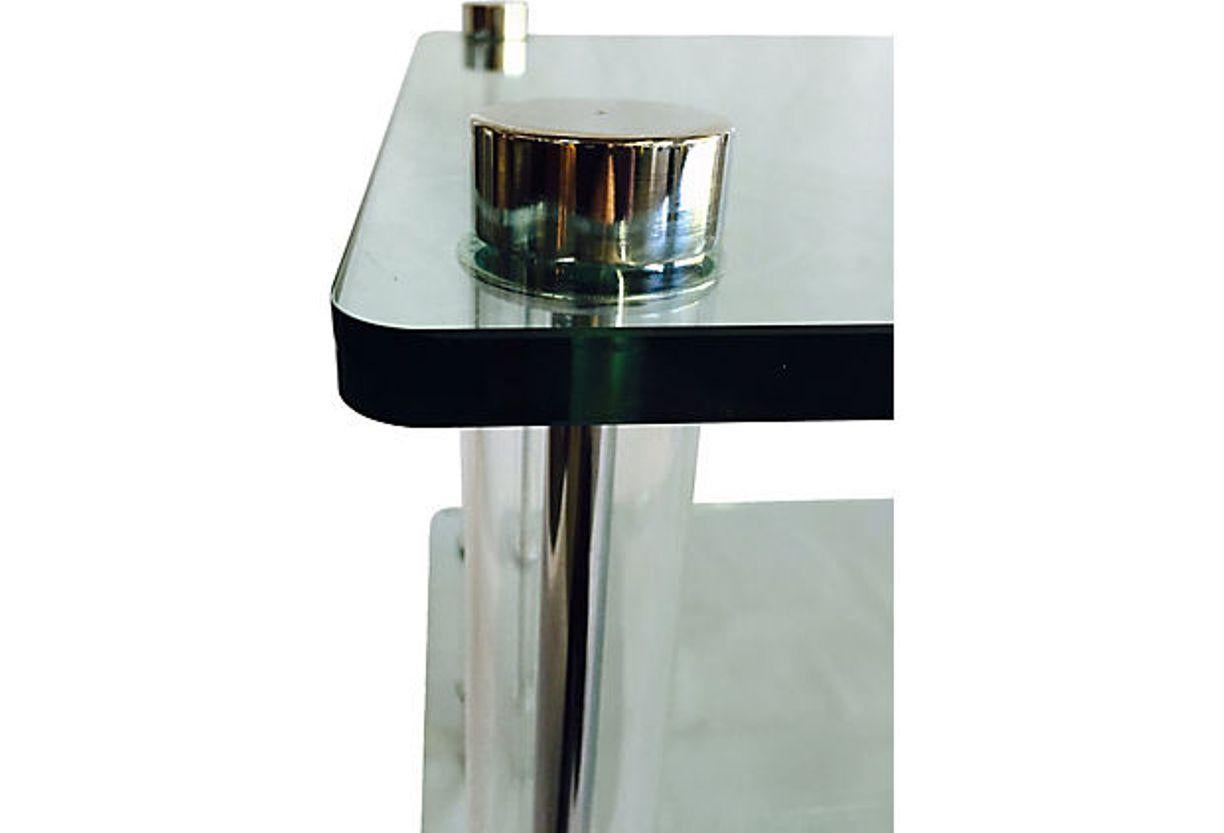 20th Century Lucite & Chrome Two-Tier Glass Top Table By, Pace Collection 3
