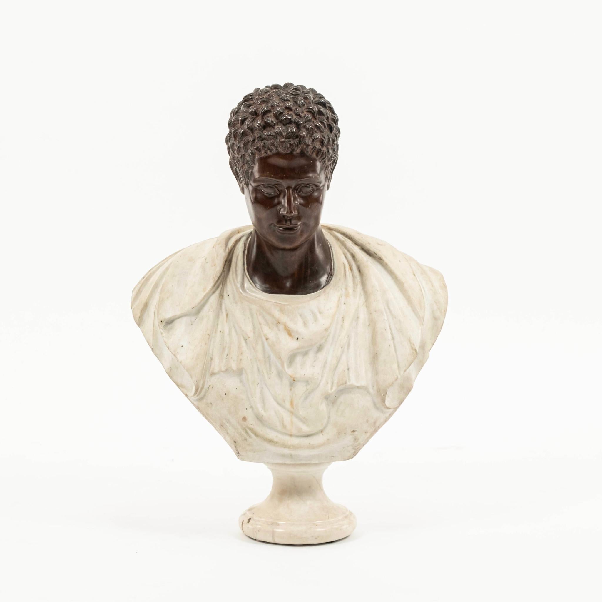 20e siècle Lucius Verus et Marcus Aurelius Bronze marbré  Bustes romains Bon état - En vente à Houston, TX