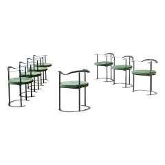 20th Century, Luigi Caccia Dominioni for Azucena 8 Chairs mod. P4 Catilina