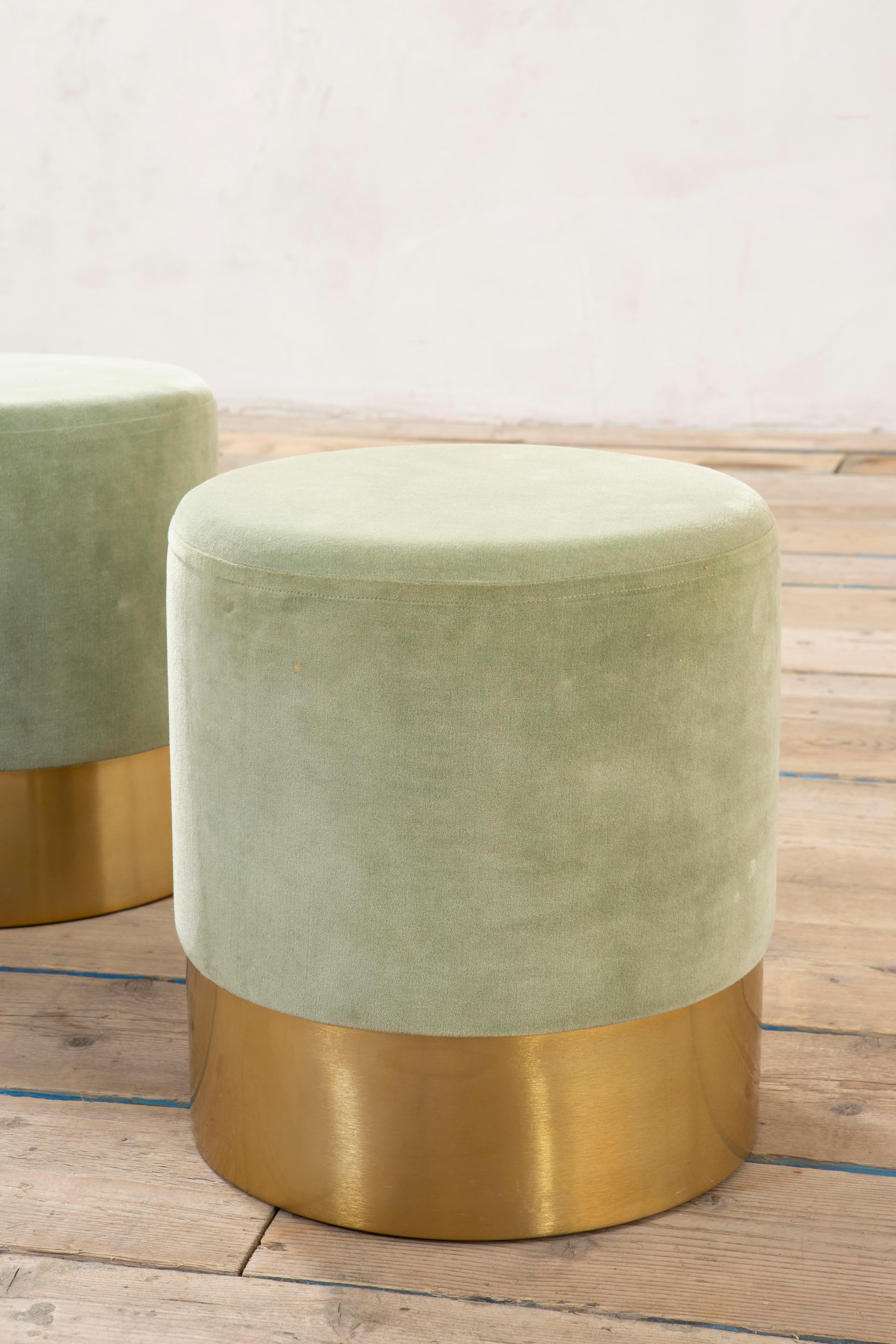 20th Century Luigi Caccia Dominioni Pair of Poufs mod. Cilindro for Azucena, 60s For Sale 3