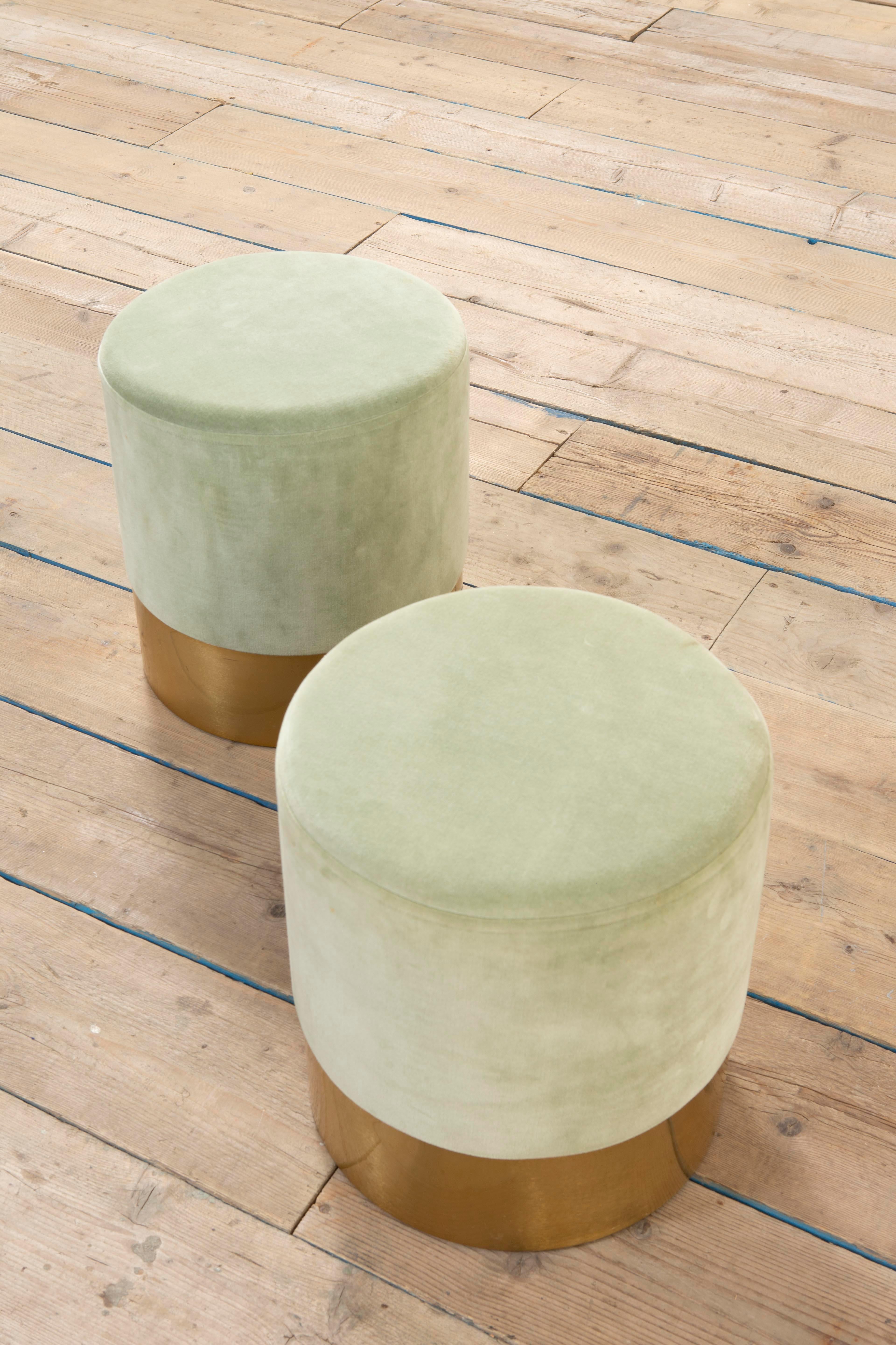 20th Century Luigi Caccia Dominioni Pair of Poufs mod. Cilindro for Azucena, 60s For Sale 4