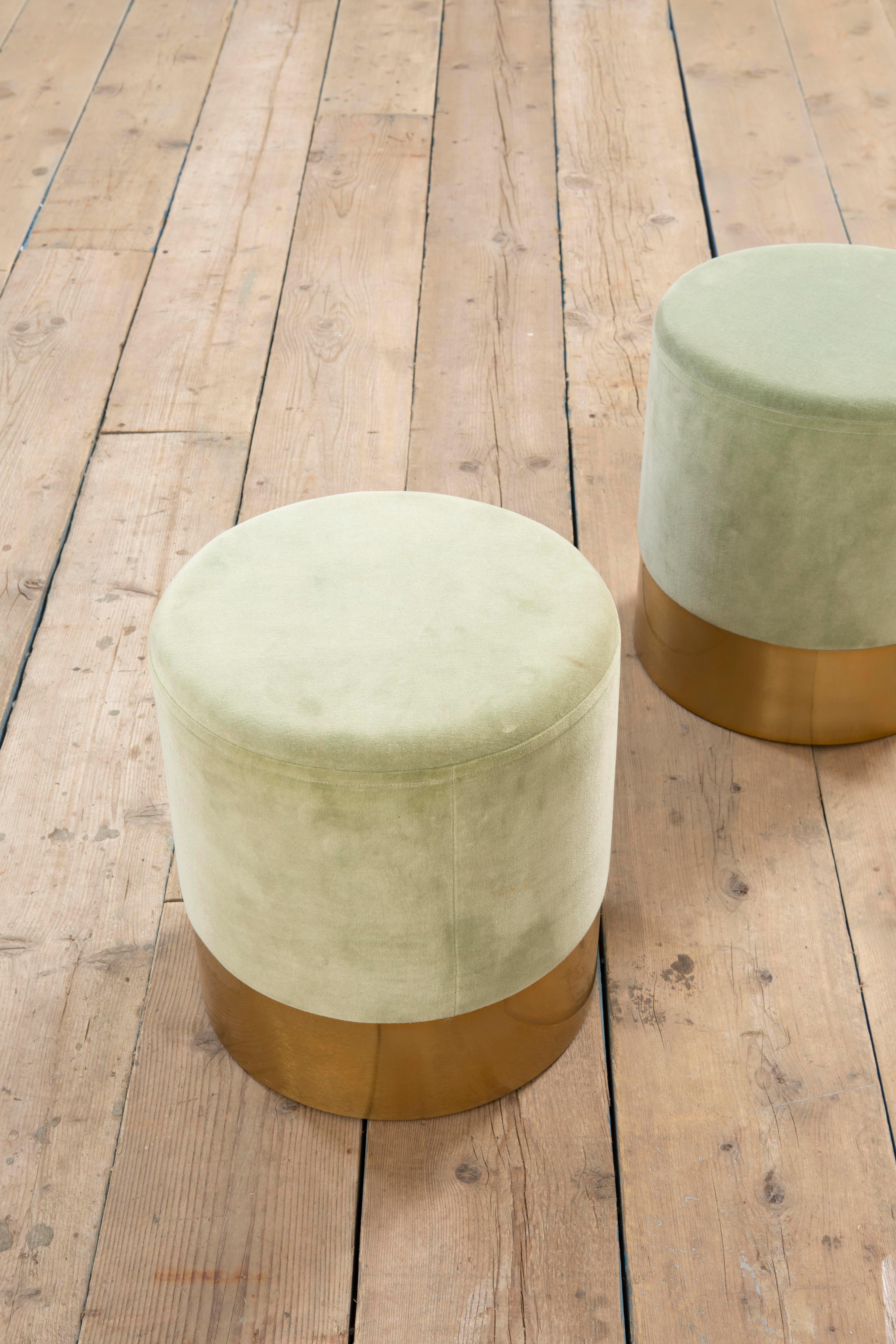 20th Century Luigi Caccia Dominioni Pair of Poufs mod. Cilindro for Azucena, 60s For Sale 5