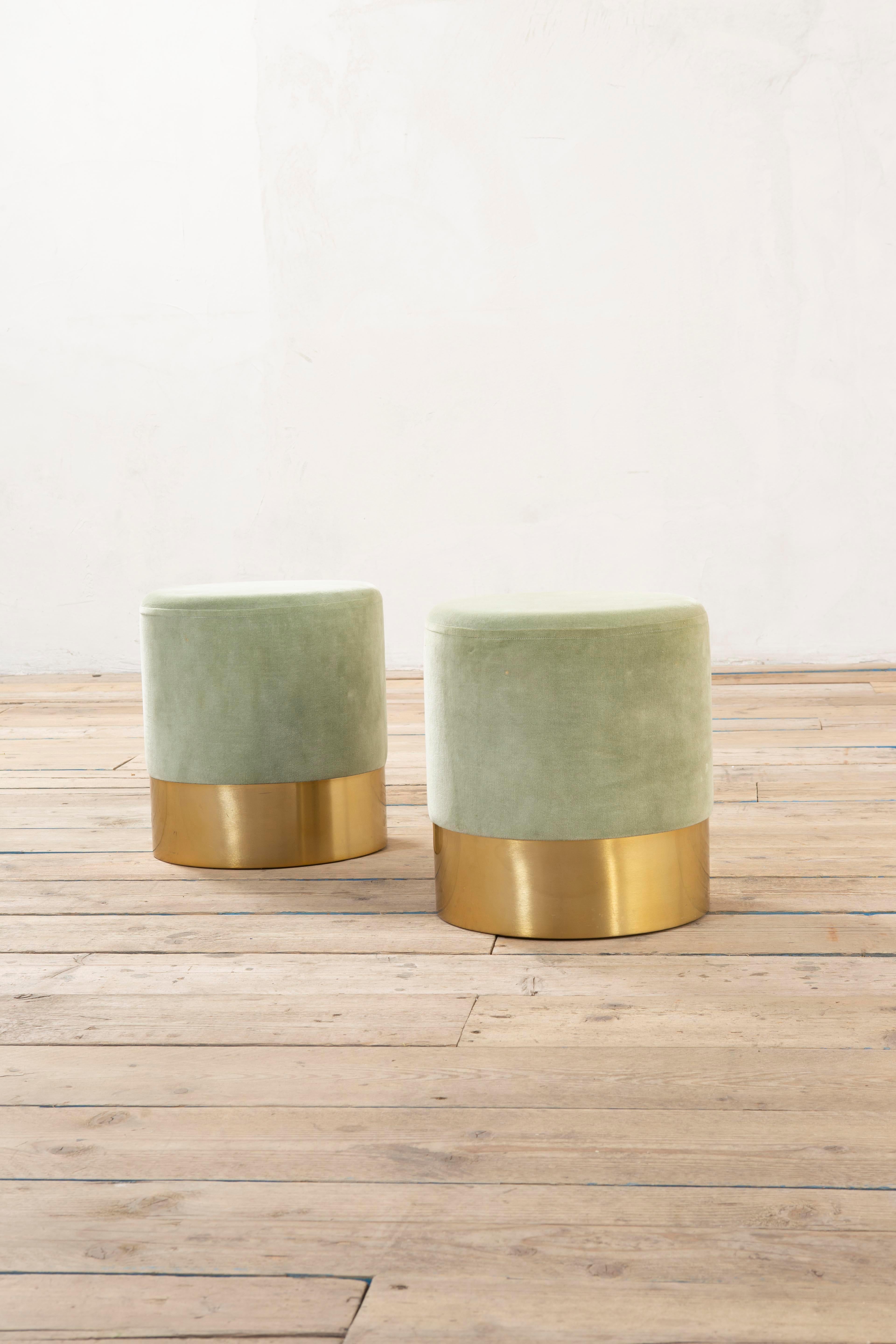 20th Century Luigi Caccia Dominioni Pair of Poufs mod. Cilindro for Azucena, 60s For Sale 7