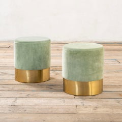 20th Century Luigi Caccia Dominioni Pair of Poufs mod. Cilindro for Azucena, 60s