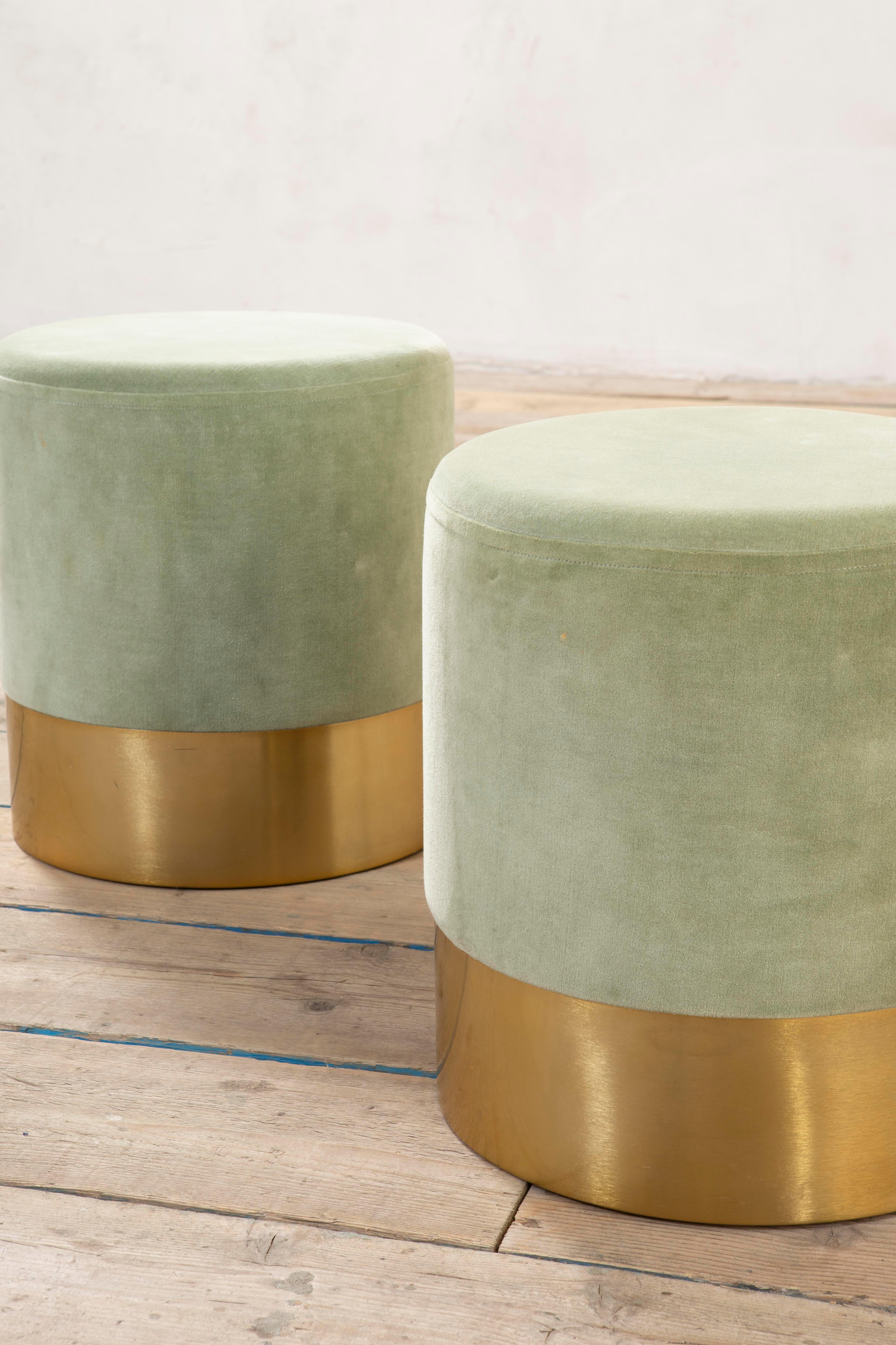 20th Century Luigi Caccia Dominioni Pair of Poufs mod. Cilindro for Azucena, 60s For Sale 2