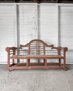 20th Century Lutyens Style Garden Bench with Painted Surface